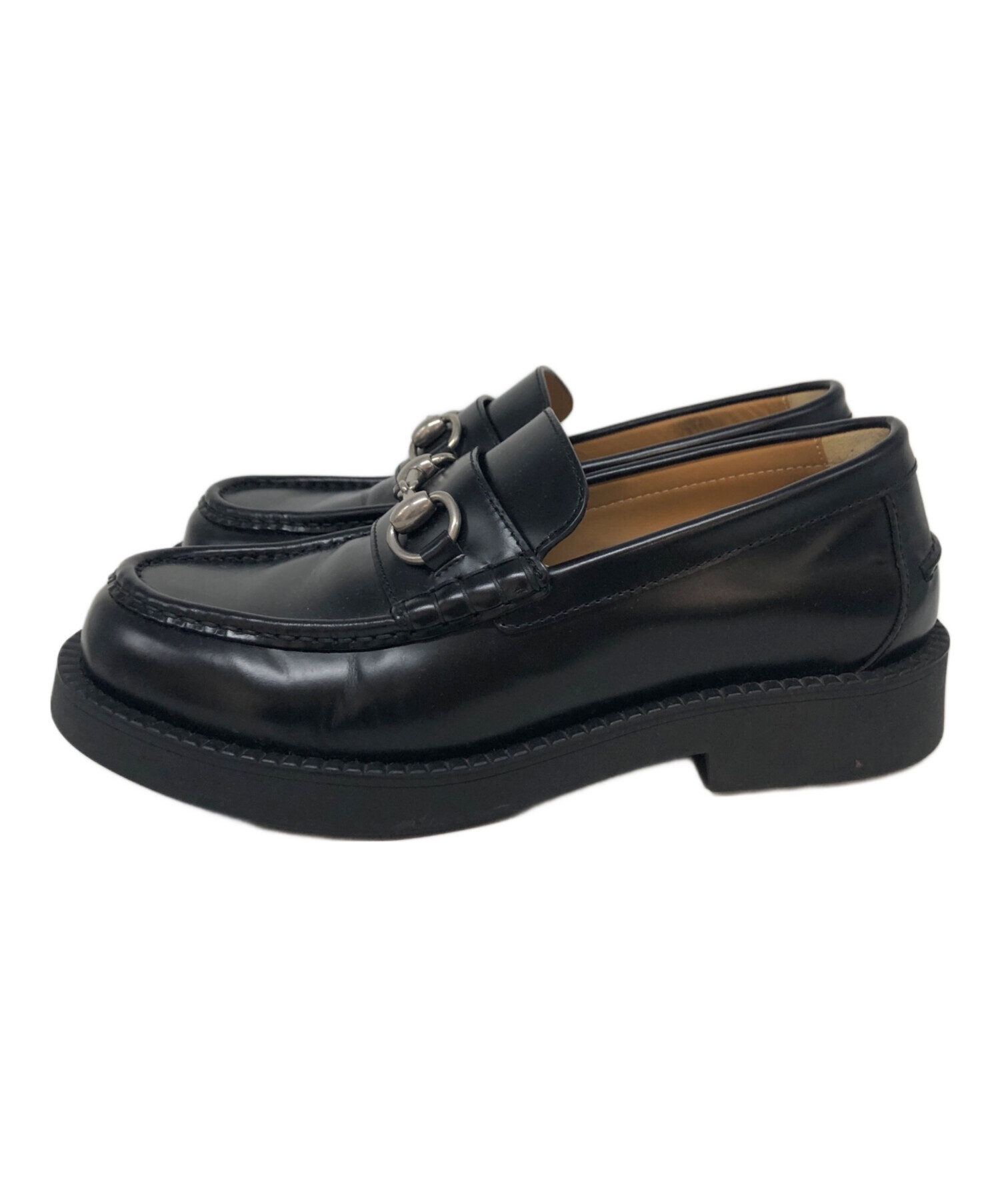 中古・古着通販】GUCCI (グッチ) ホースビットローファー ブラック