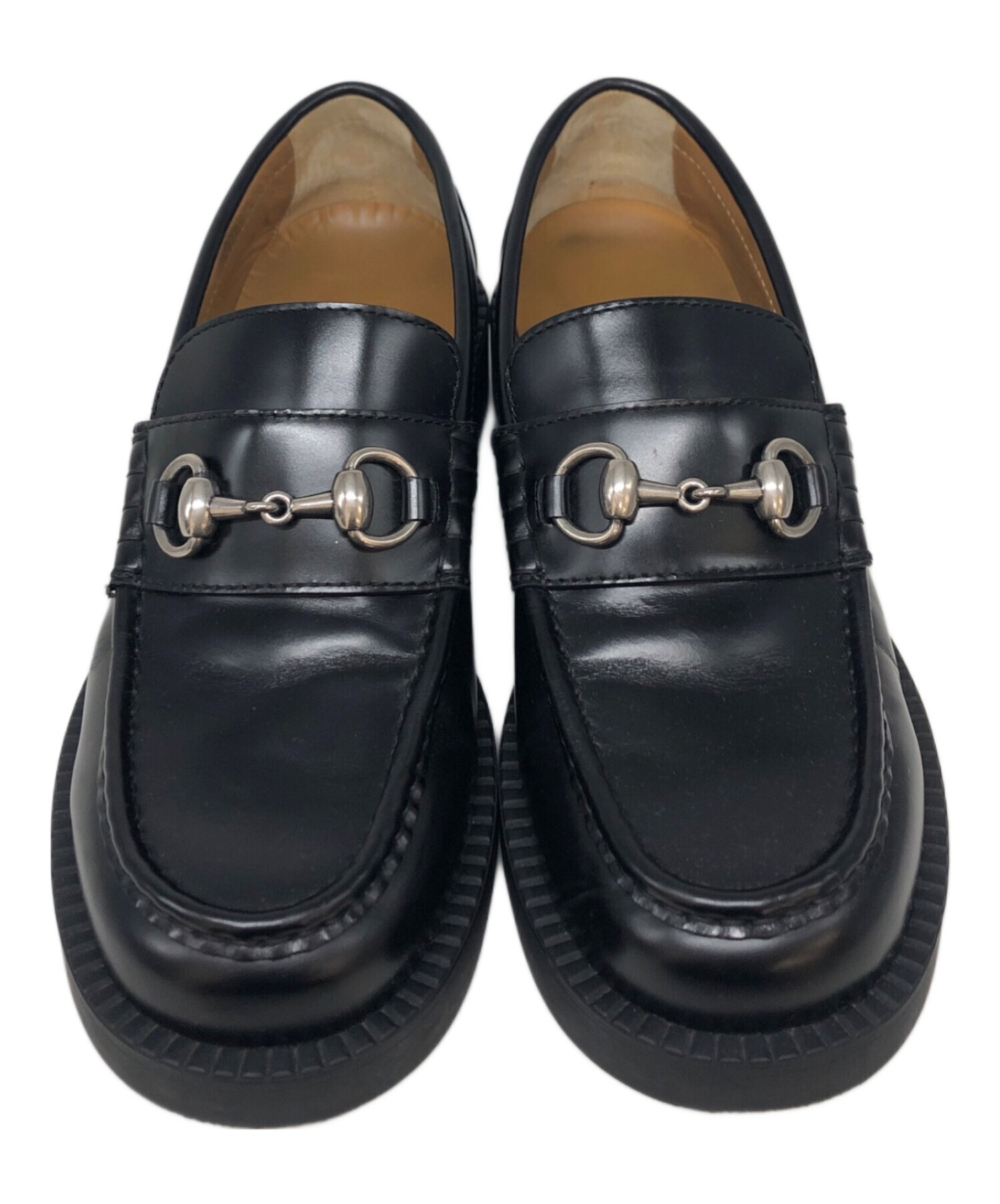 中古・古着通販】GUCCI (グッチ) ホースビットローファー ブラック
