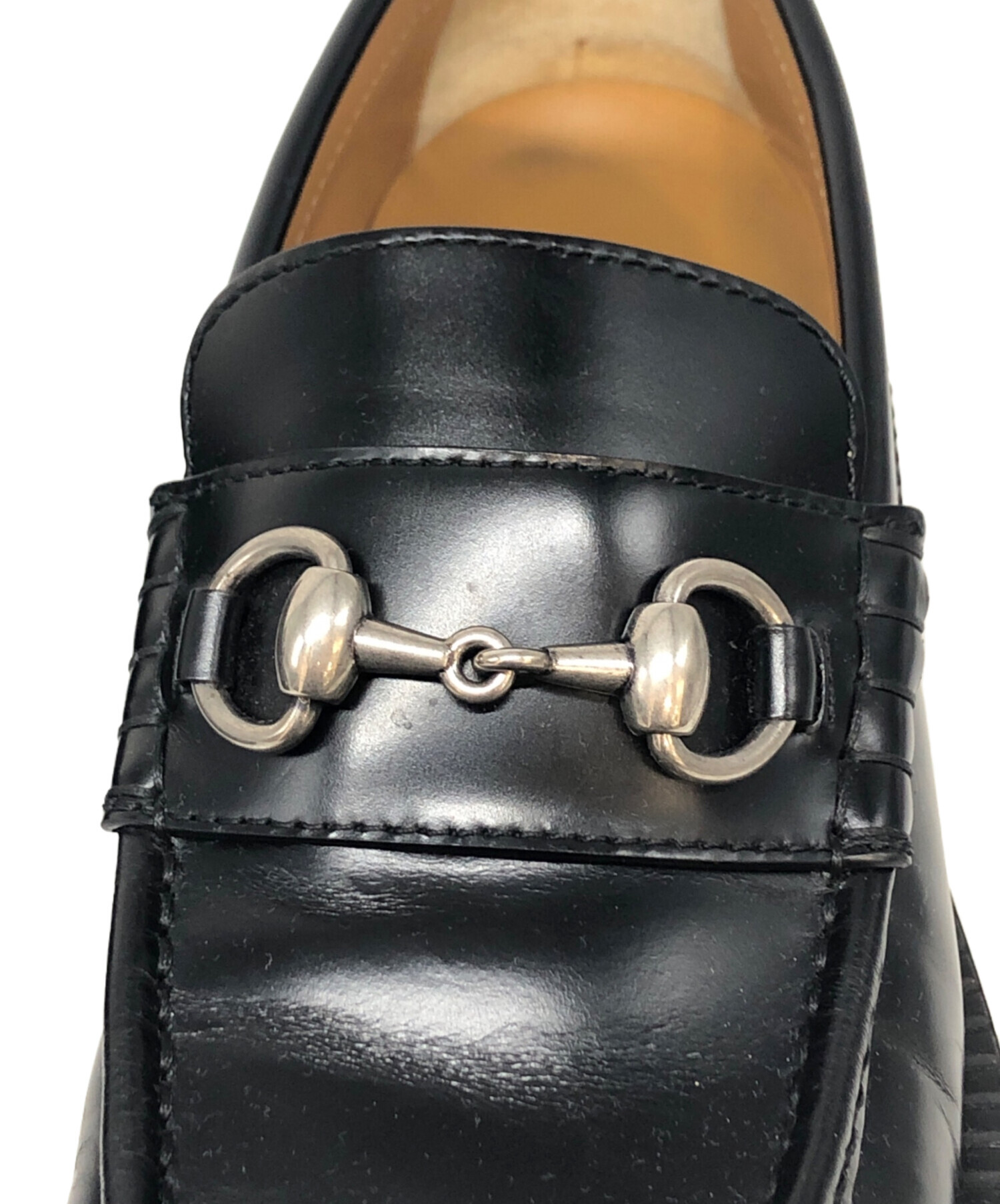 中古・古着通販】GUCCI (グッチ) ホースビットローファー ブラック