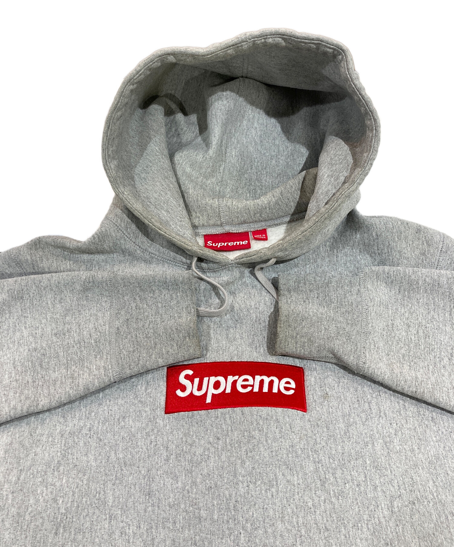 supreme box logo fooded グレー S 中古・古着通販】Supreme 