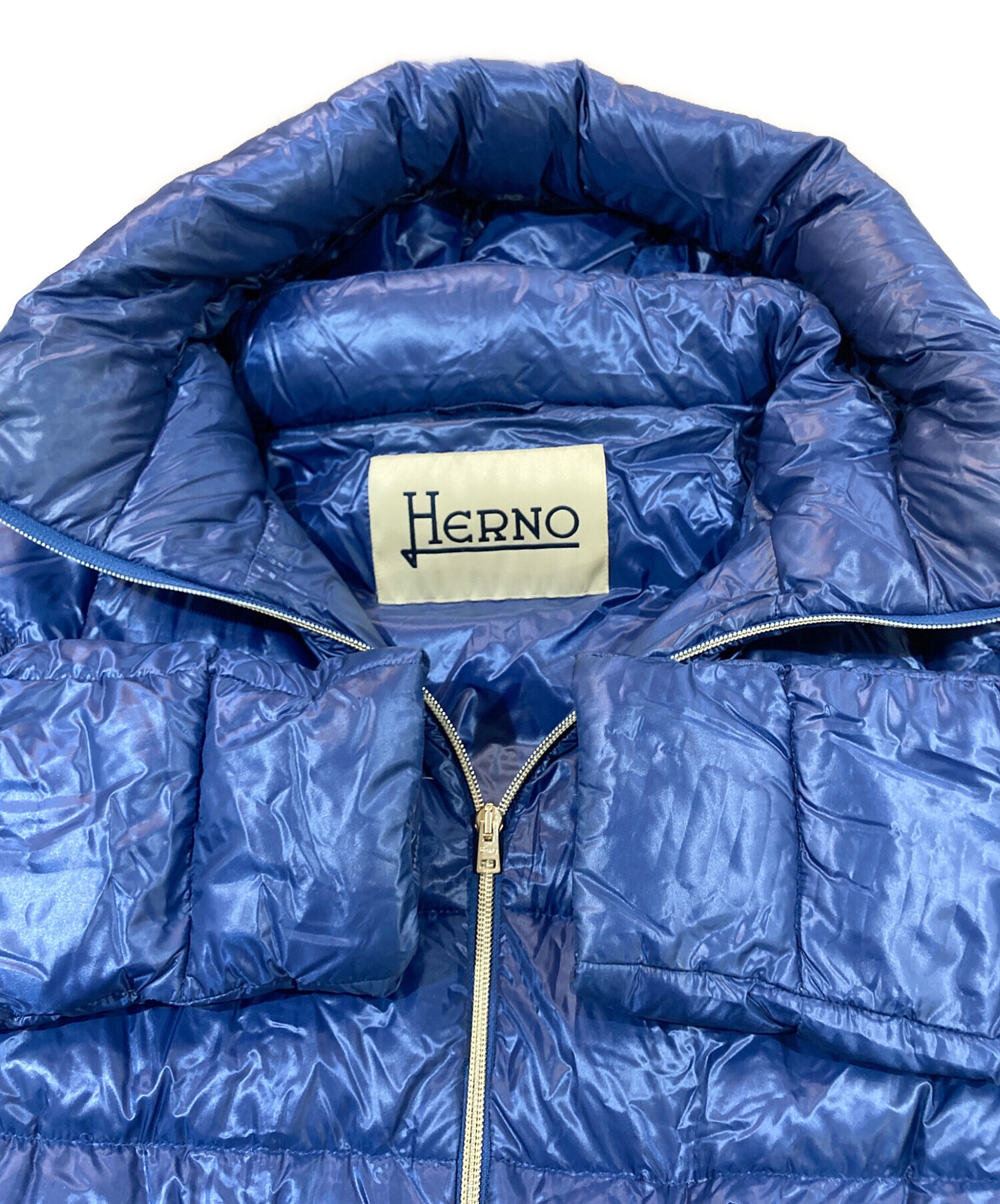 中古・古着通販】HERNO (ヘルノ) エコファーダウンジャケット ネイビー