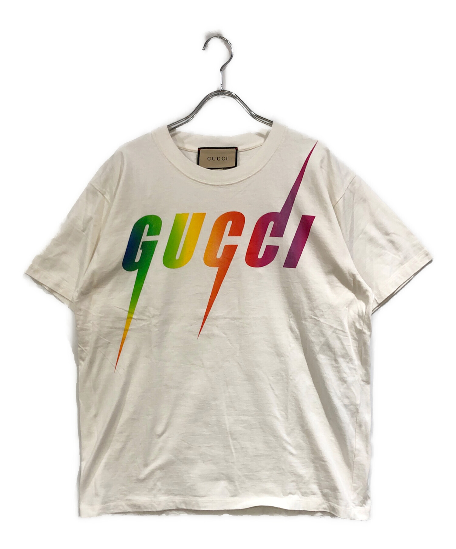 中古・古着通販】GUCCI (グッチ) ホワイトマルチカラープリントTシャツ