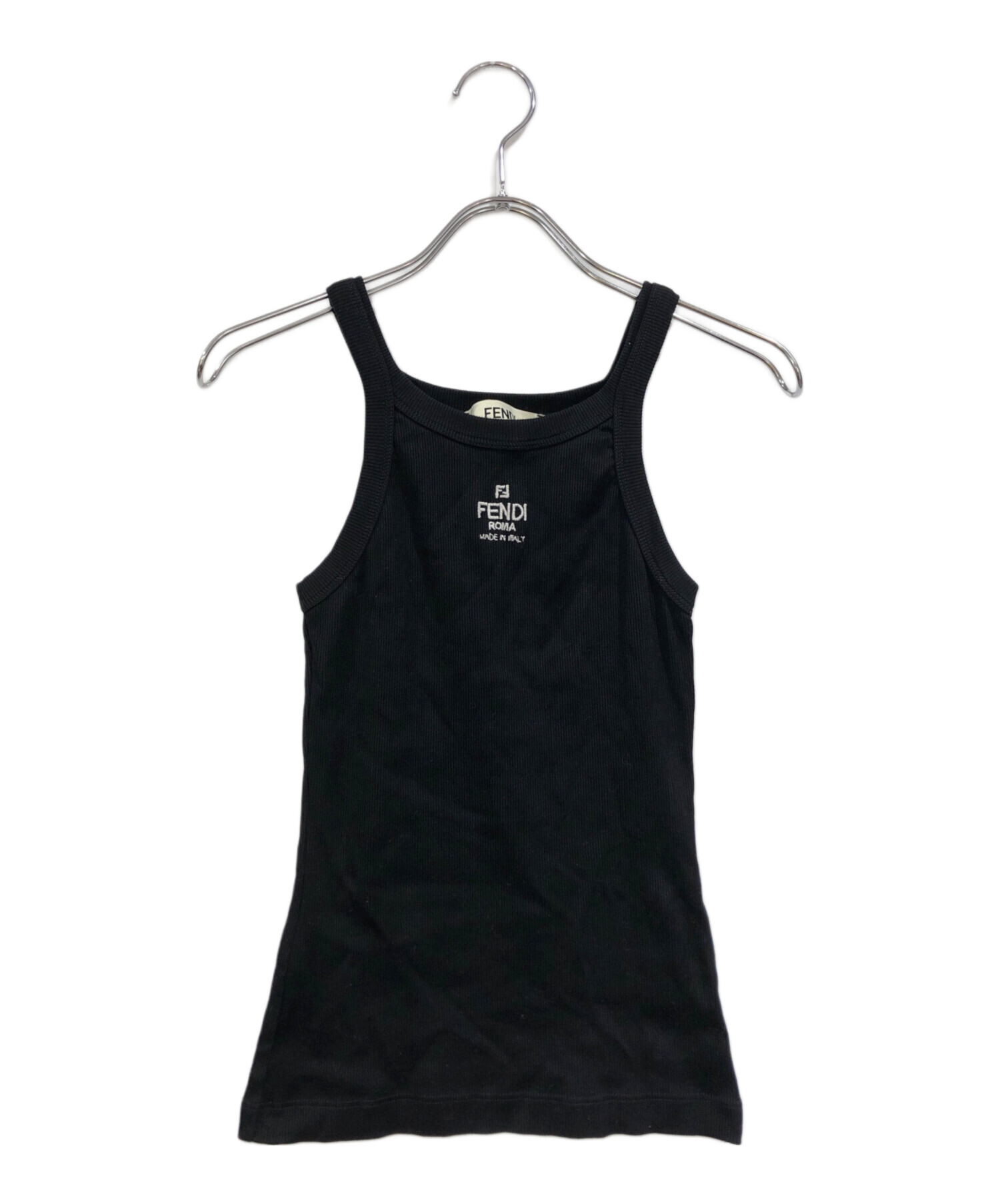 中古・古着通販】FENDI (フェンディ) タンクトップ ブラック サイズ:XS 中古・古着通販】FENDI (フェンディ) タンクトップ ブラック サイズ:XS