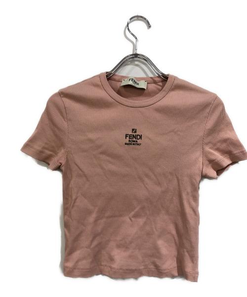 FENDI - FENDI*フェンディ リボンモチーフ半袖Tシャツ　カットソー　ピンク　38 中古・古着通販】FENDI (フェンディ) 半袖リブカットソー ピンク