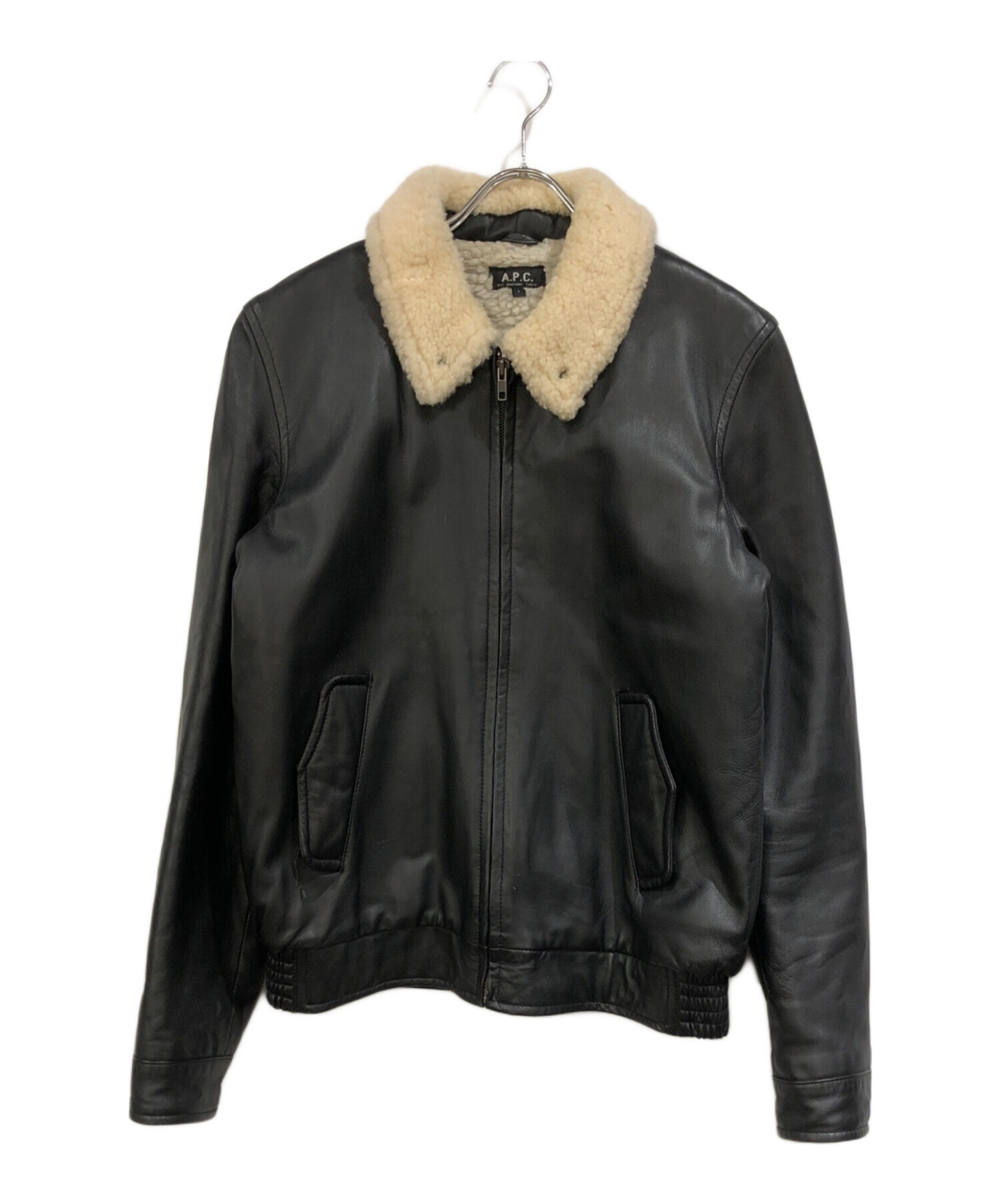 a.p.c ラムレザージャケット 中古・古着通販】A.P.C. (アーペーセー) ラムレザーボアジャケット