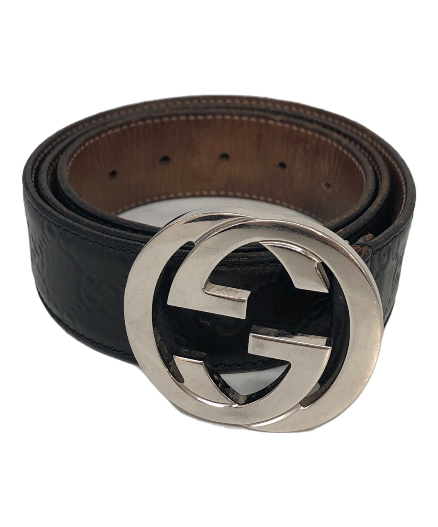 中古・古着通販】GUCCI (グッチ) インターロッキングGGバックベルト