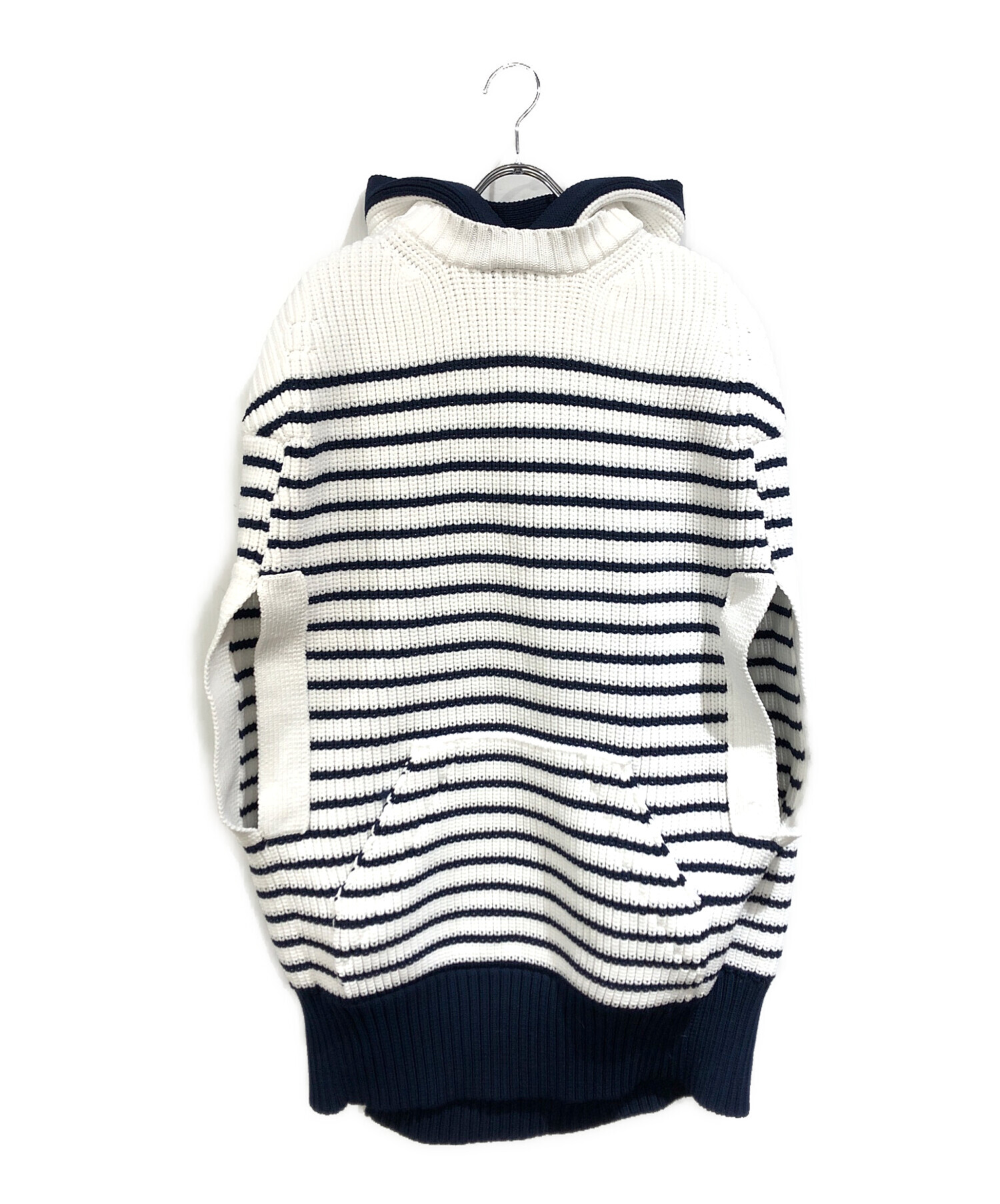 中古・古着通販】sacai (サカイ) ボーダーフーディ ポンチョ 