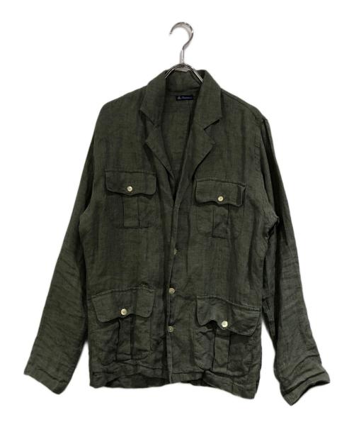定価12万 羊革FINAMOREフィナモレ レザー シャツ ジャケット 中古・古着通販】Finamore (フィナモレ) サファリシャツジャケット