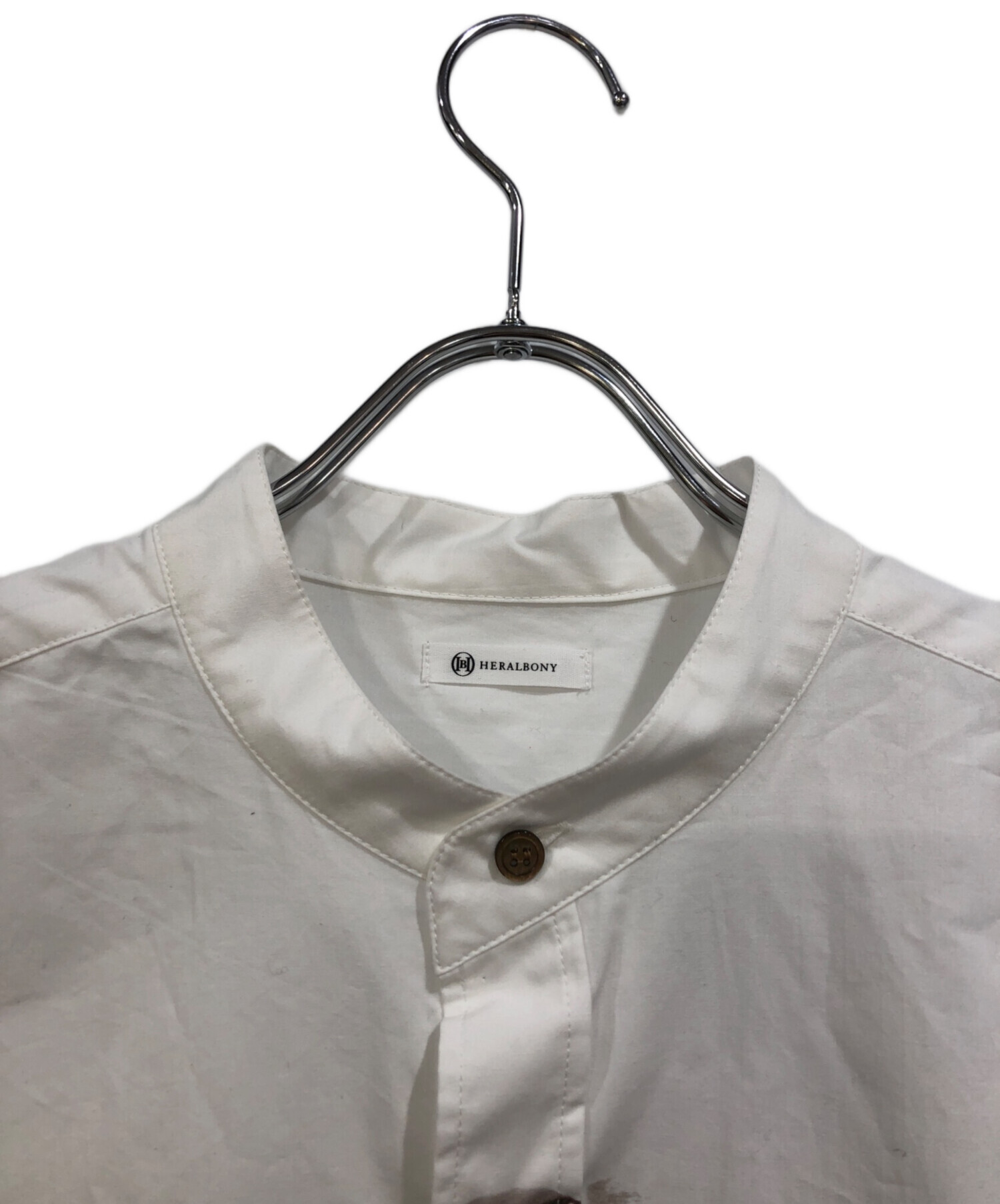 中古・古着通販】HERALBONY (ヘラルボニー) バンドカラーシャツ「brown