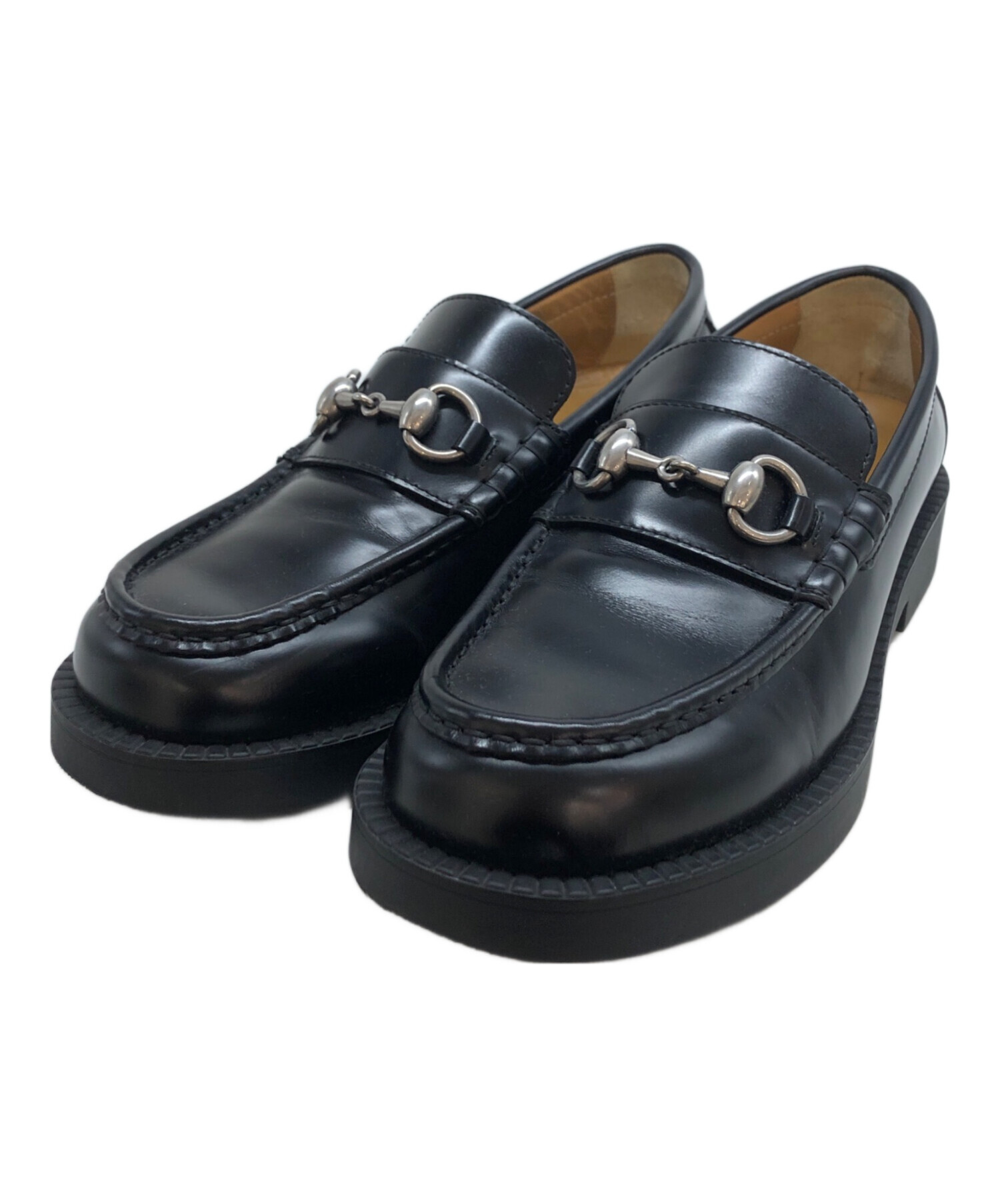 中古・古着通販】GUCCI (グッチ) ホースビットローファー ブラック