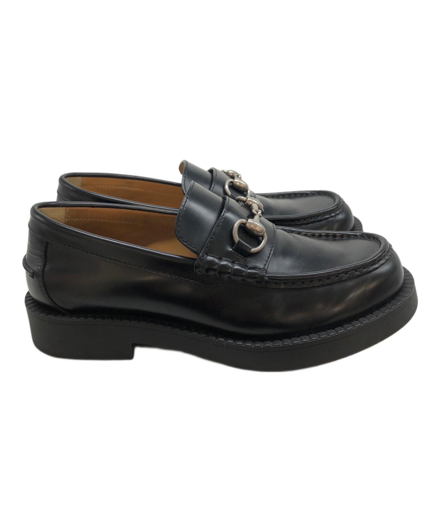 中古・古着通販】GUCCI (グッチ) ホースビットローファー ブラック