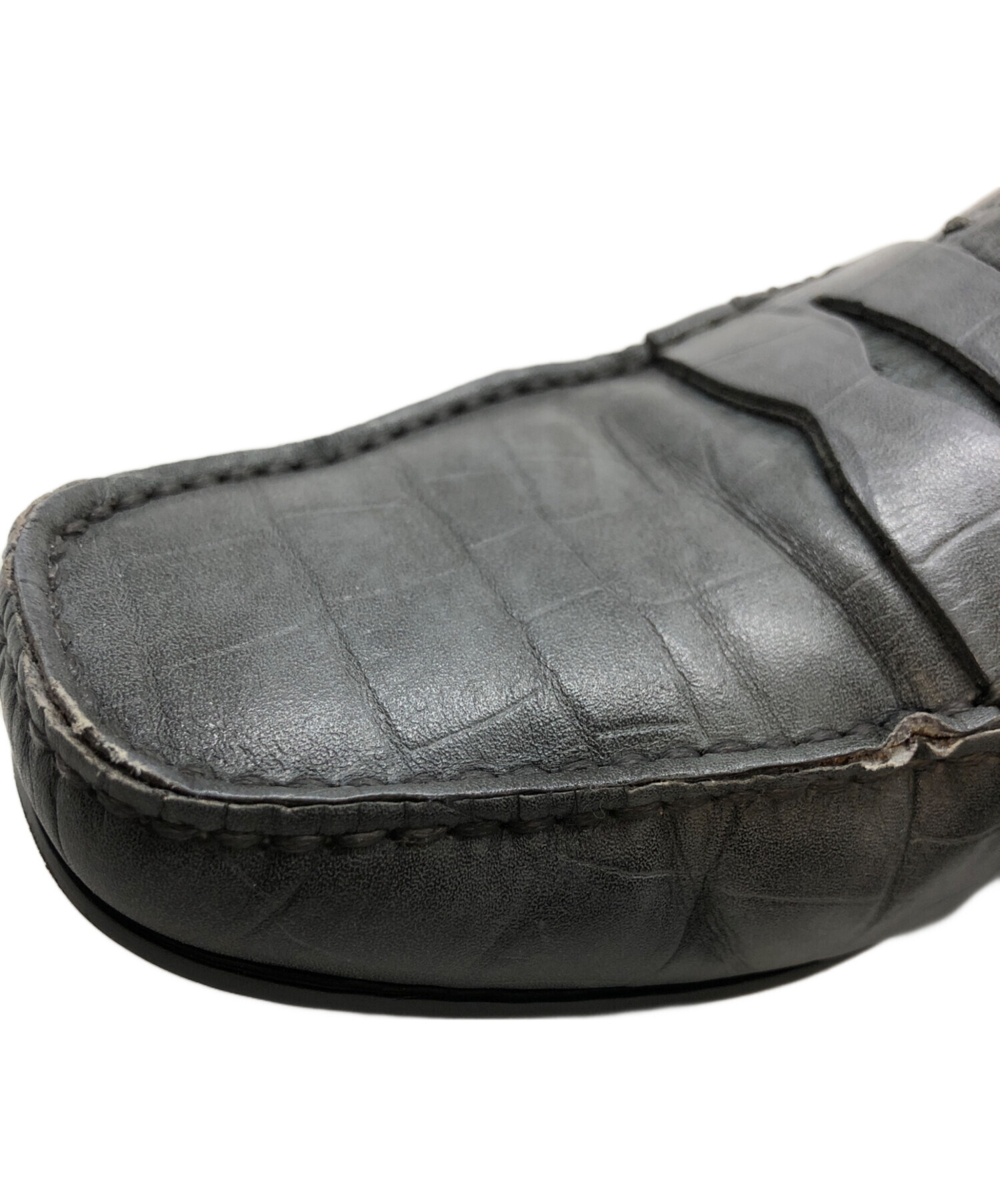 中古・古着通販】Santoni (サントーニ) クロコ型押しローファー 中古・古着通販】Santoni (サントーニ) クロコ型押しローファー