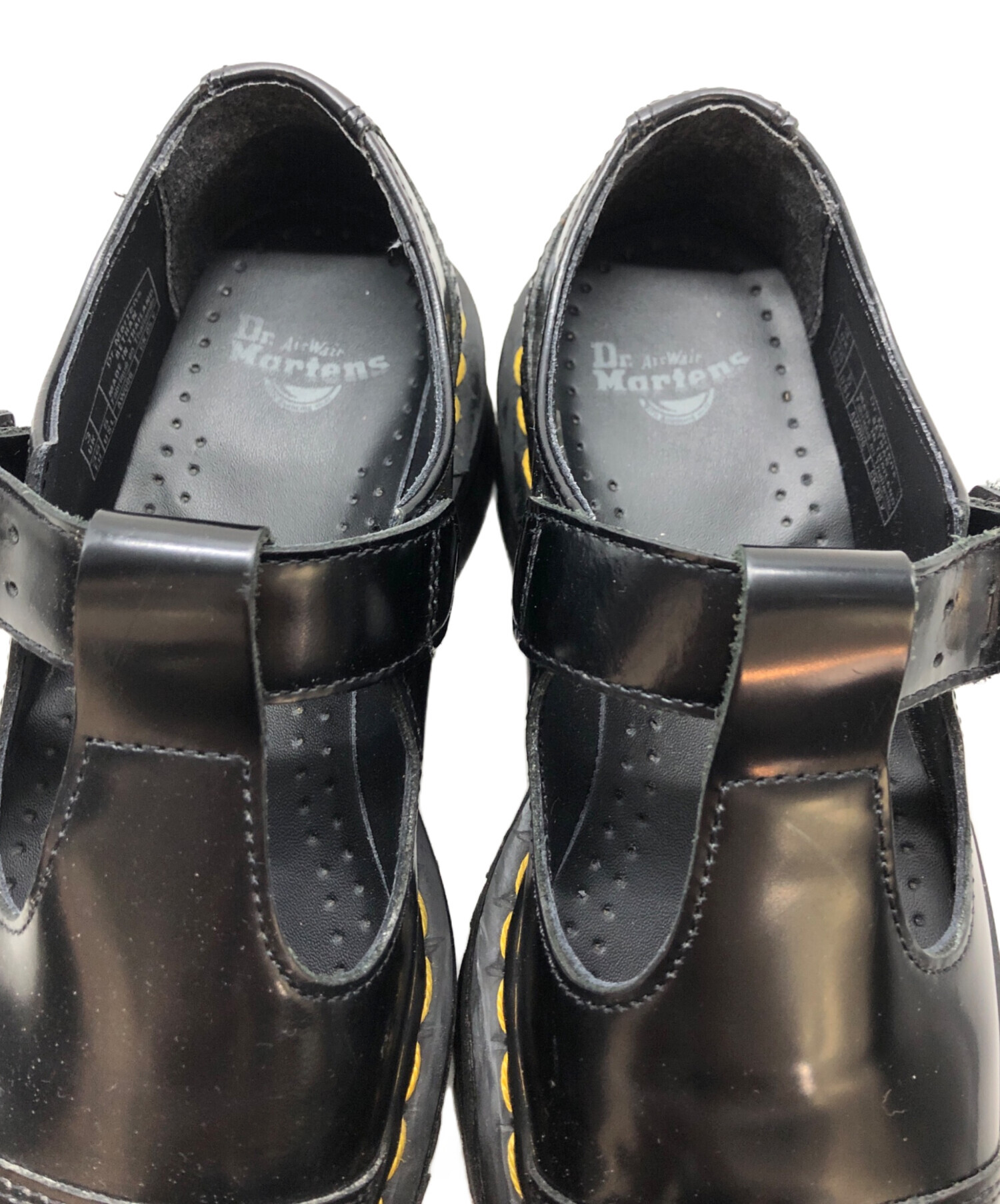 Dr.Martens POLLEY UK3 黒 メリージェーン Polley Heart Virgina Satin