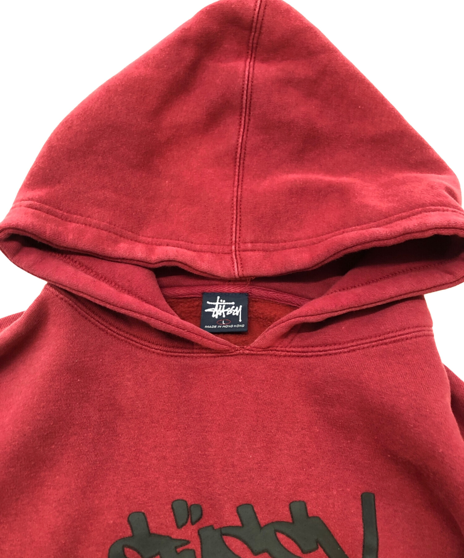 中古・古着通販】stussy (ステューシー) ロゴパーカー レッド サイズ 