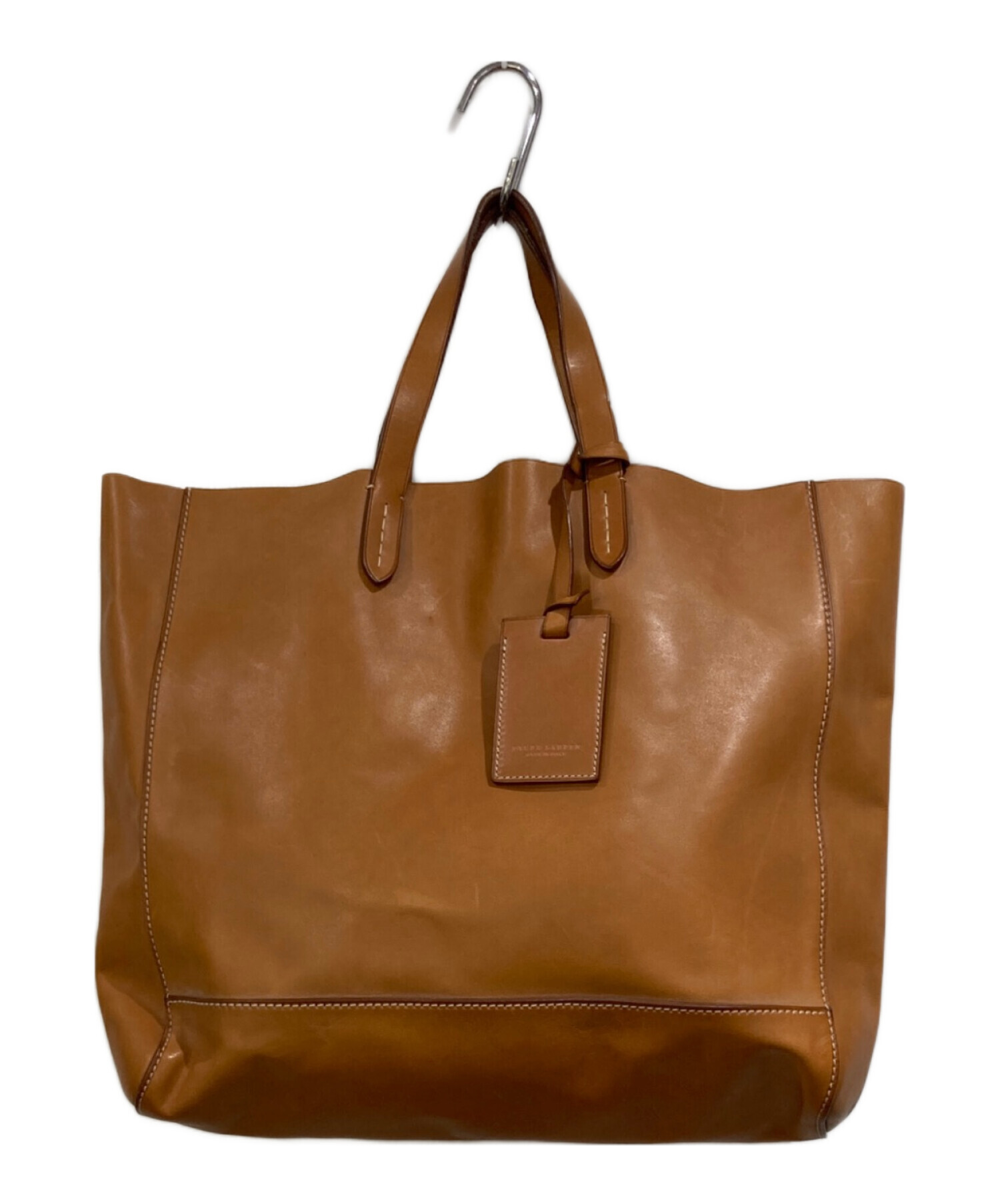 1回使用ローレンラルフローレン/レザートートバッグ/シャンパンゴールドベージュ 中古・古着通販】RALPH LAUREN (ラルフローレン) レザートートバッグ