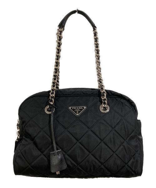 m*g様 PRADA ヴィンテージキルティング チェーンショルダーバッグ ブラッ 中古・古着通販】PRADA (プラダ) キルティングナイロンチェーン
