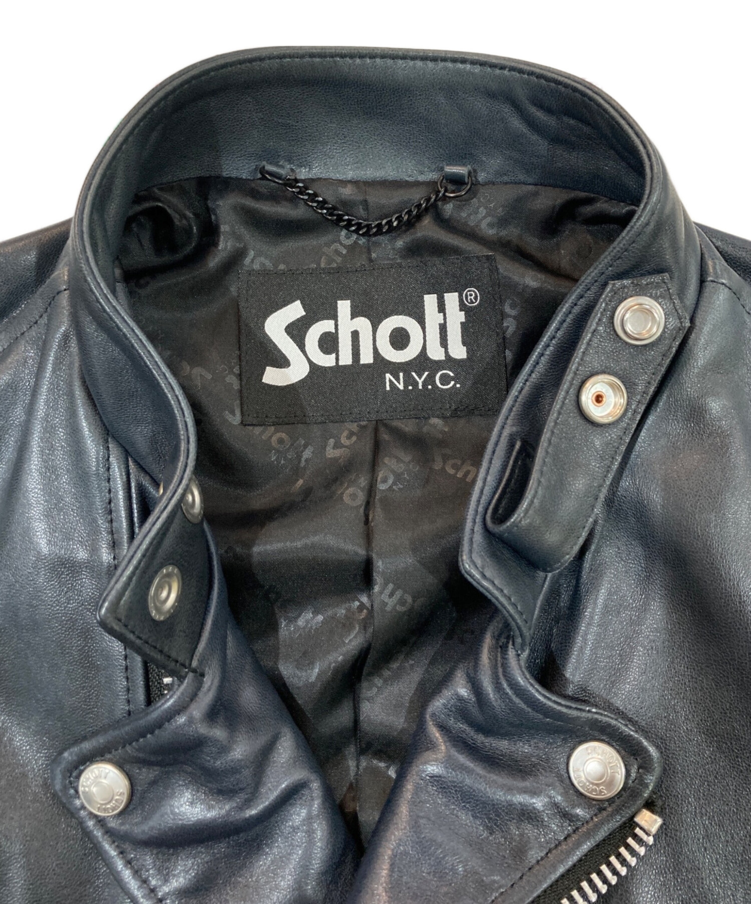 希少XL!!SCHOTT ショット　ダブルライダースジャケット　ブルー　40 Schott N.Y.C（ショット） 【正規代理店】 Schott USA 228US LAMB