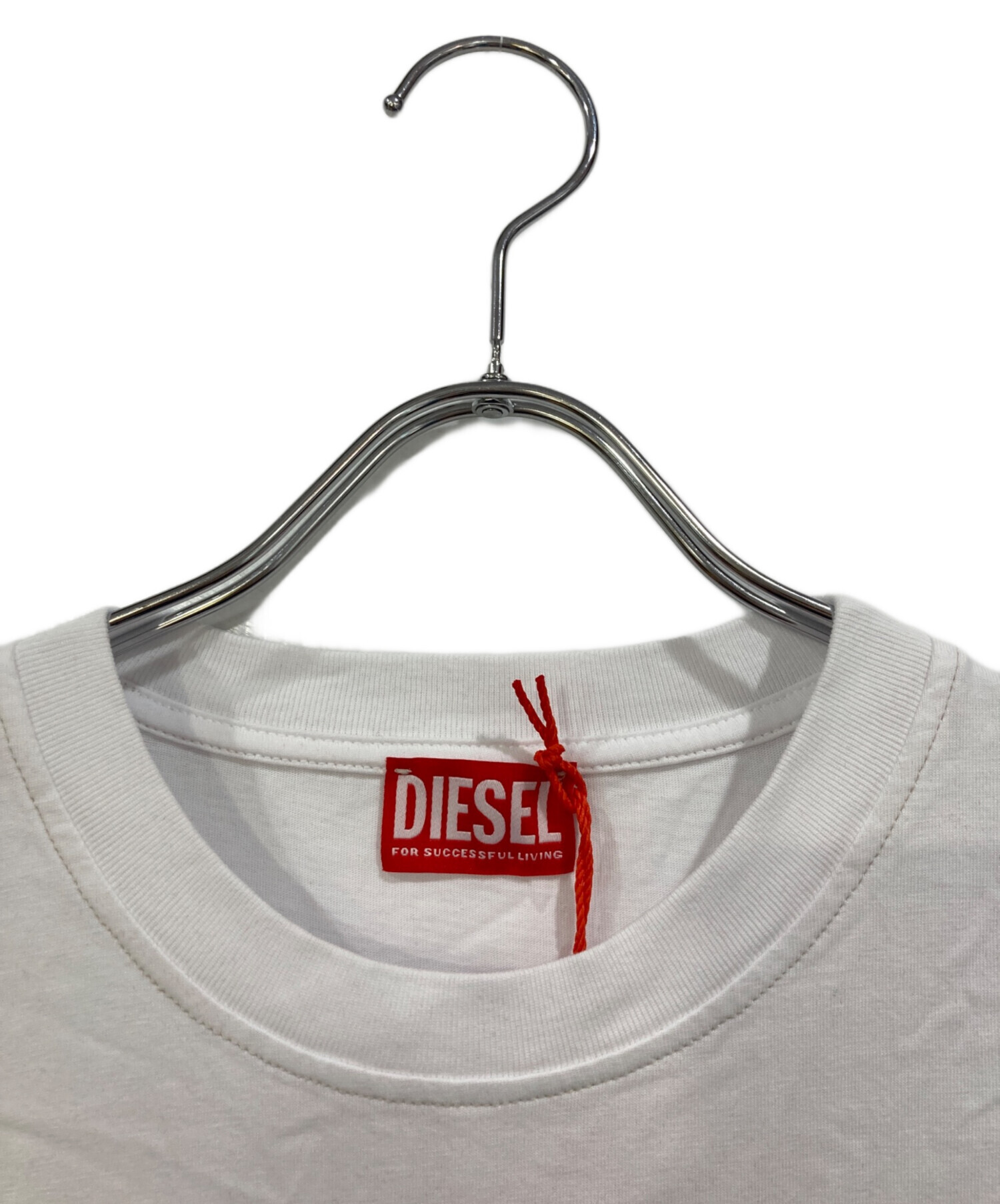 値引き不可！Diesel T-SILY-WL！ホワイトXS！新品未使用品 DIESEL 新品未使用 XXSサイズ Tシャツ カットソー ブランド ロゴ DSL