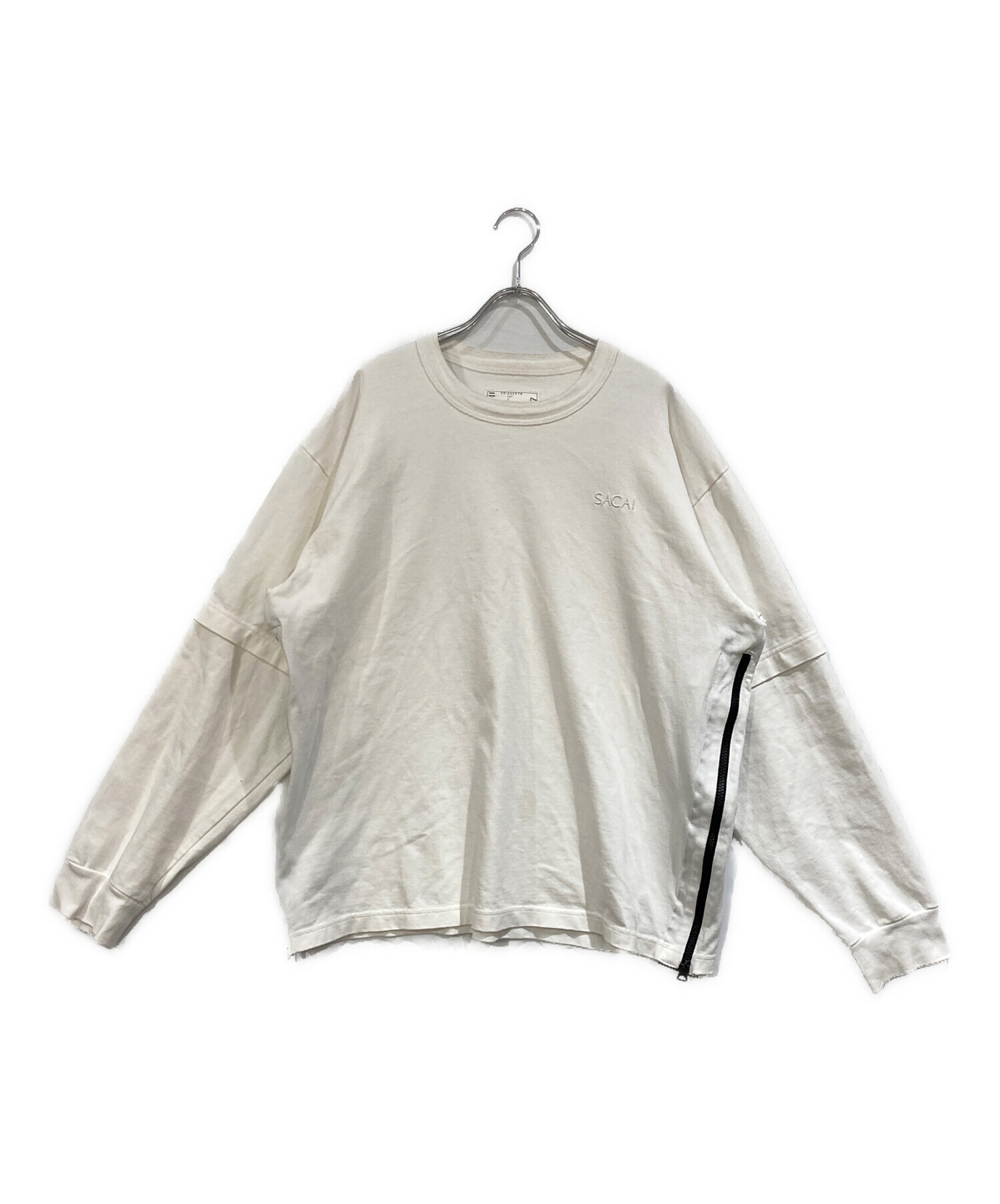 中古・古着通販】sacai (サカイ) Cotton Jersey L/S T-Shirt ホワイト