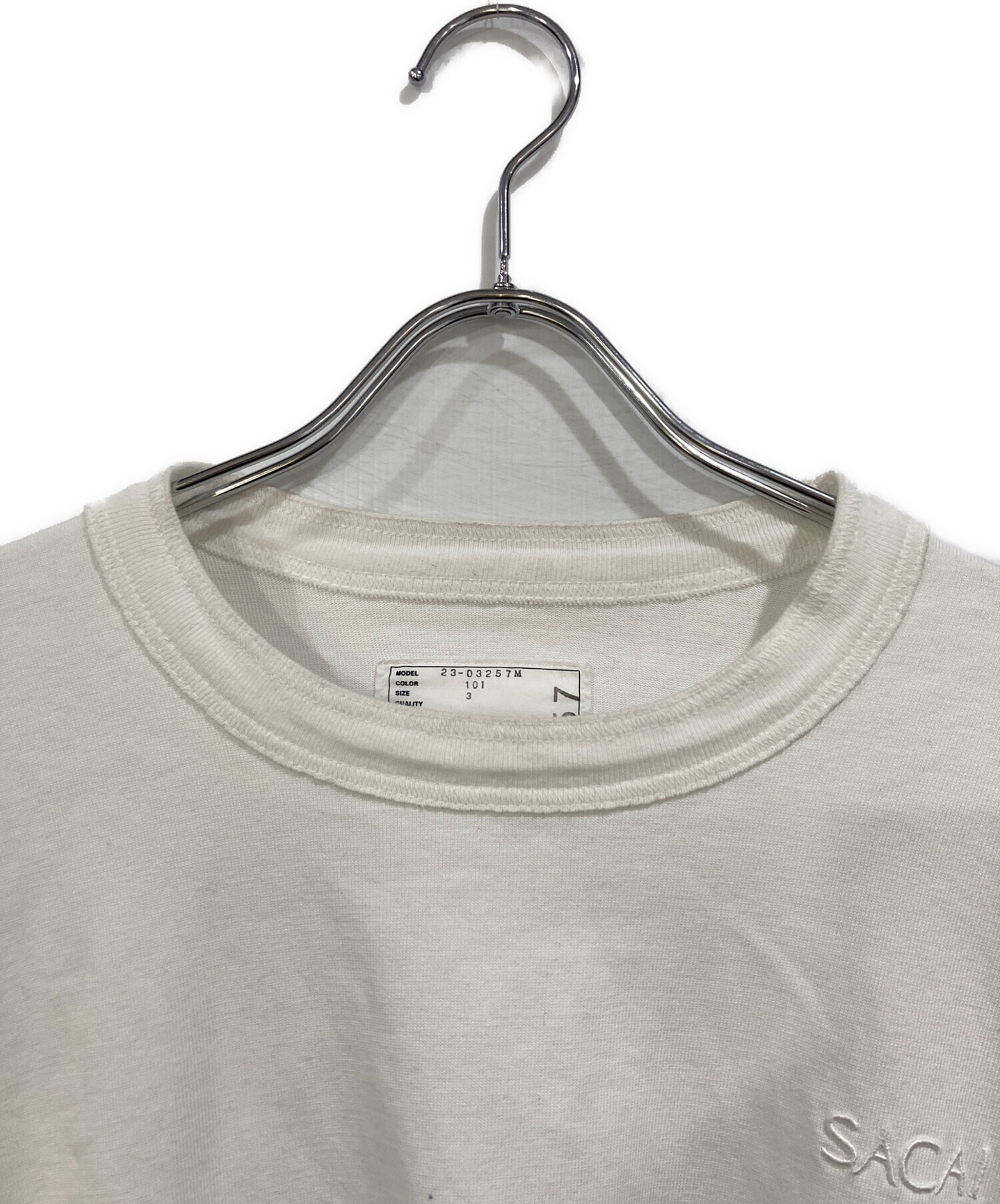 中古・古着通販】sacai (サカイ) Cotton Jersey L/S T-Shirt ホワイト