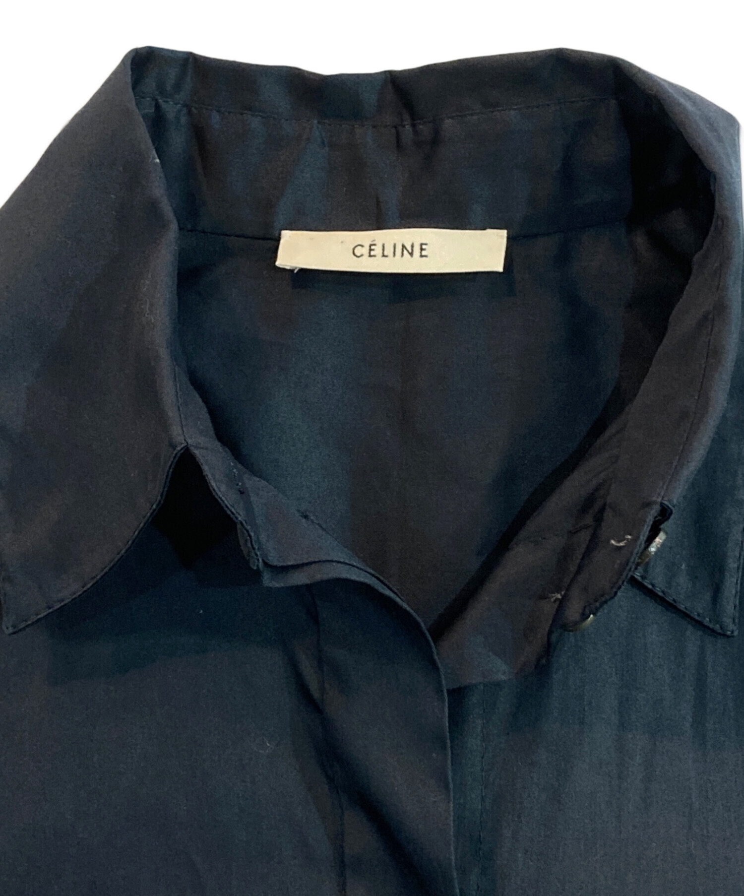 中古・古着通販】CELINE (セリーヌ) ベルテッドシャツワンピース
