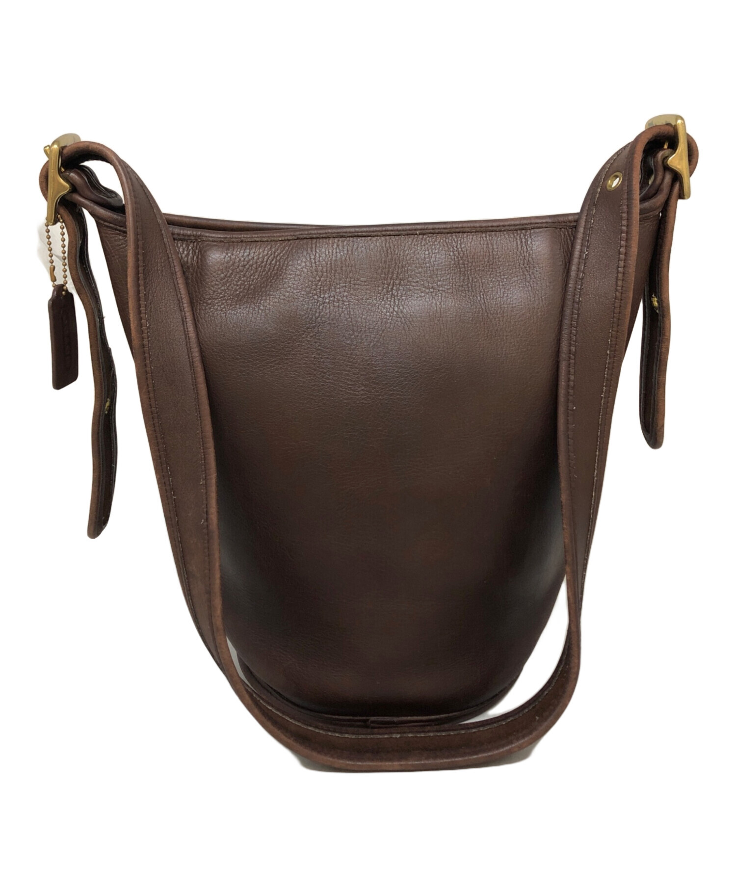 中古・古着通販】COACH (コーチ) レザーショルダーバッグ ブラウン