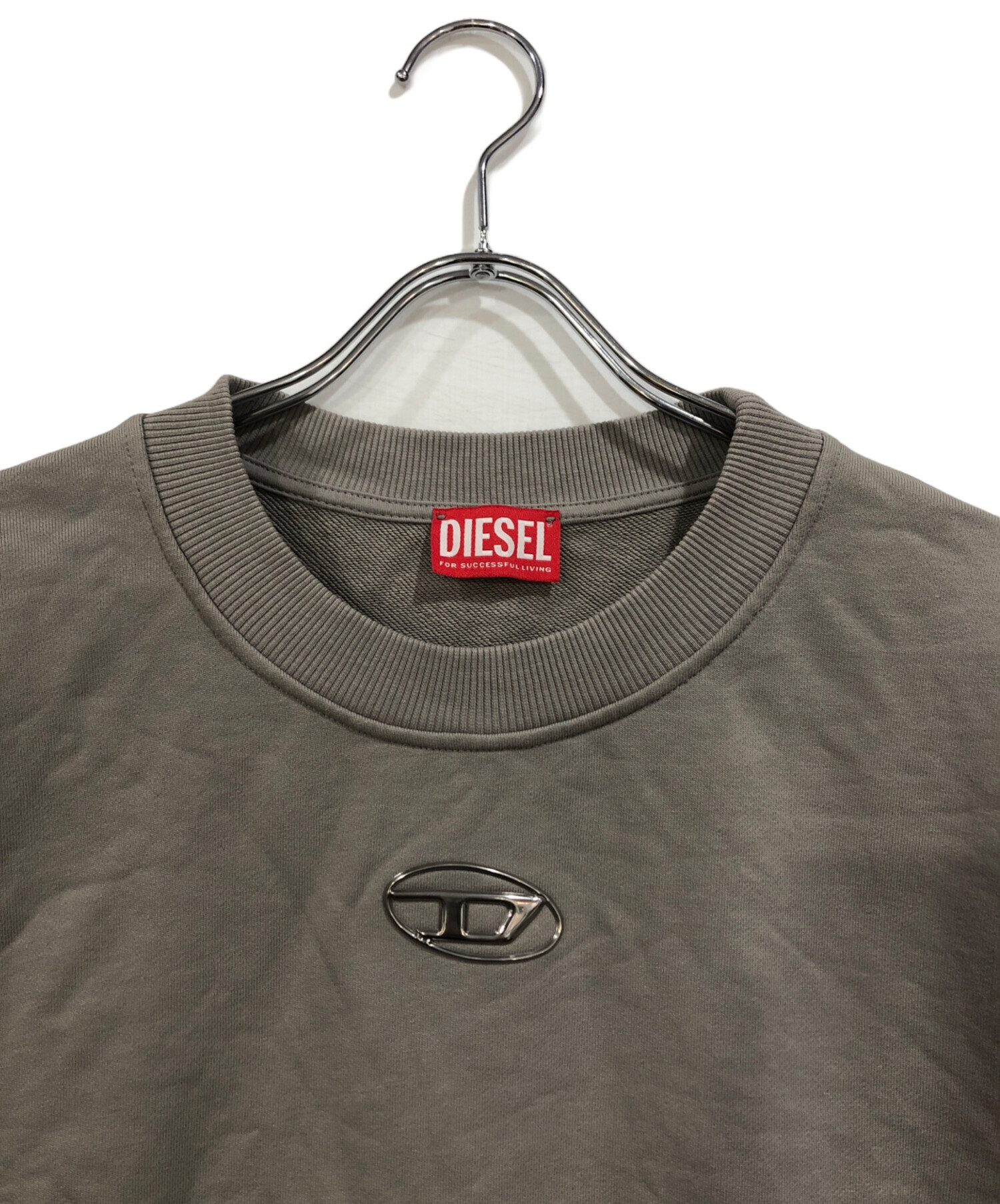 中古・古着通販】DIESEL (ディーゼル) ロゴ半袖スウェット グレー 