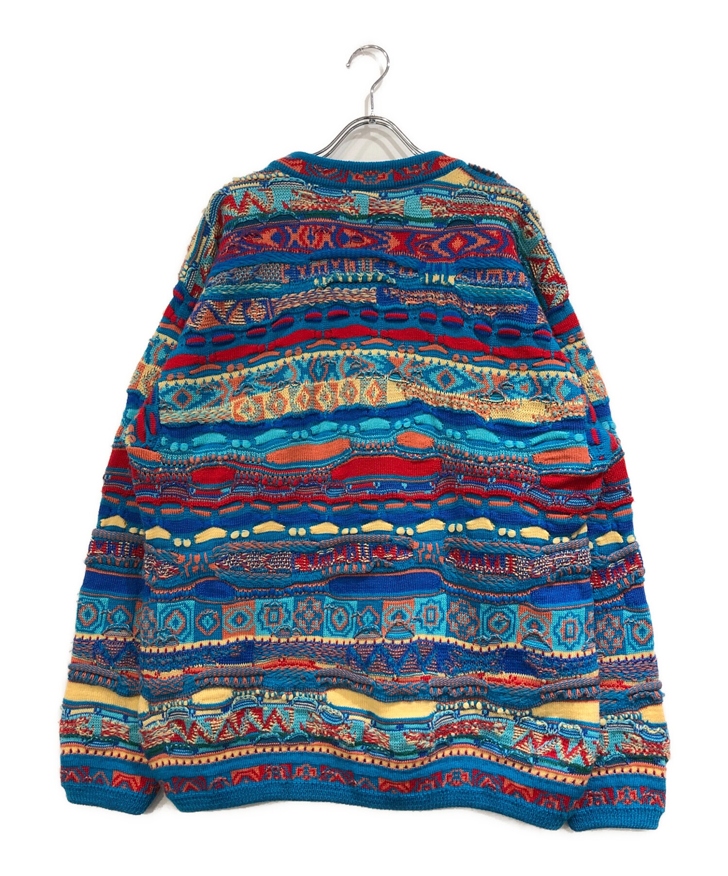 COOGI ニット　M 中古・古着通販】Coogi (クージー) 3Dニット ブルー×レッド サイズ