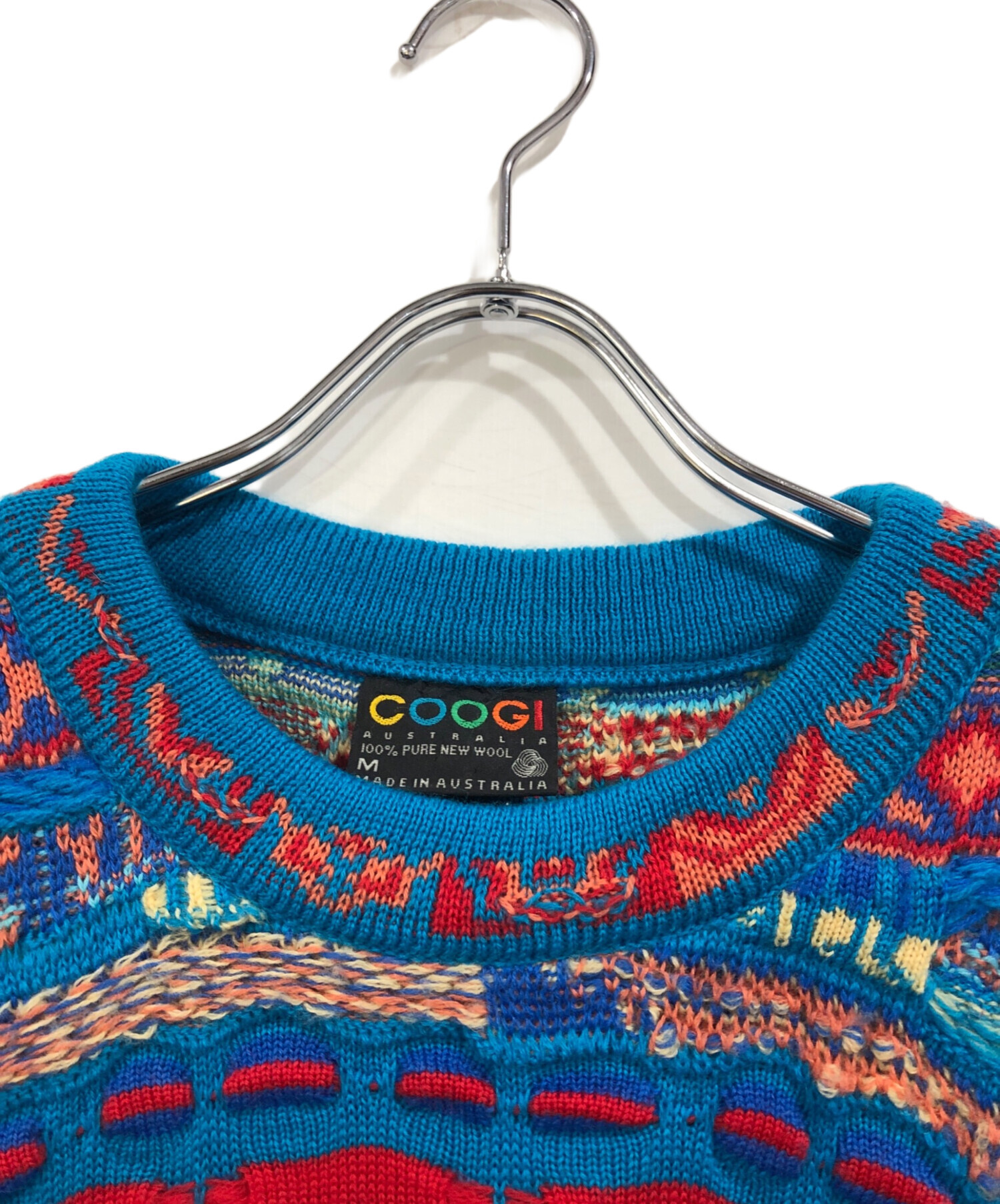 中古・古着通販】Coogi (クージー) 3Dニット ブルー×レッド サイズ