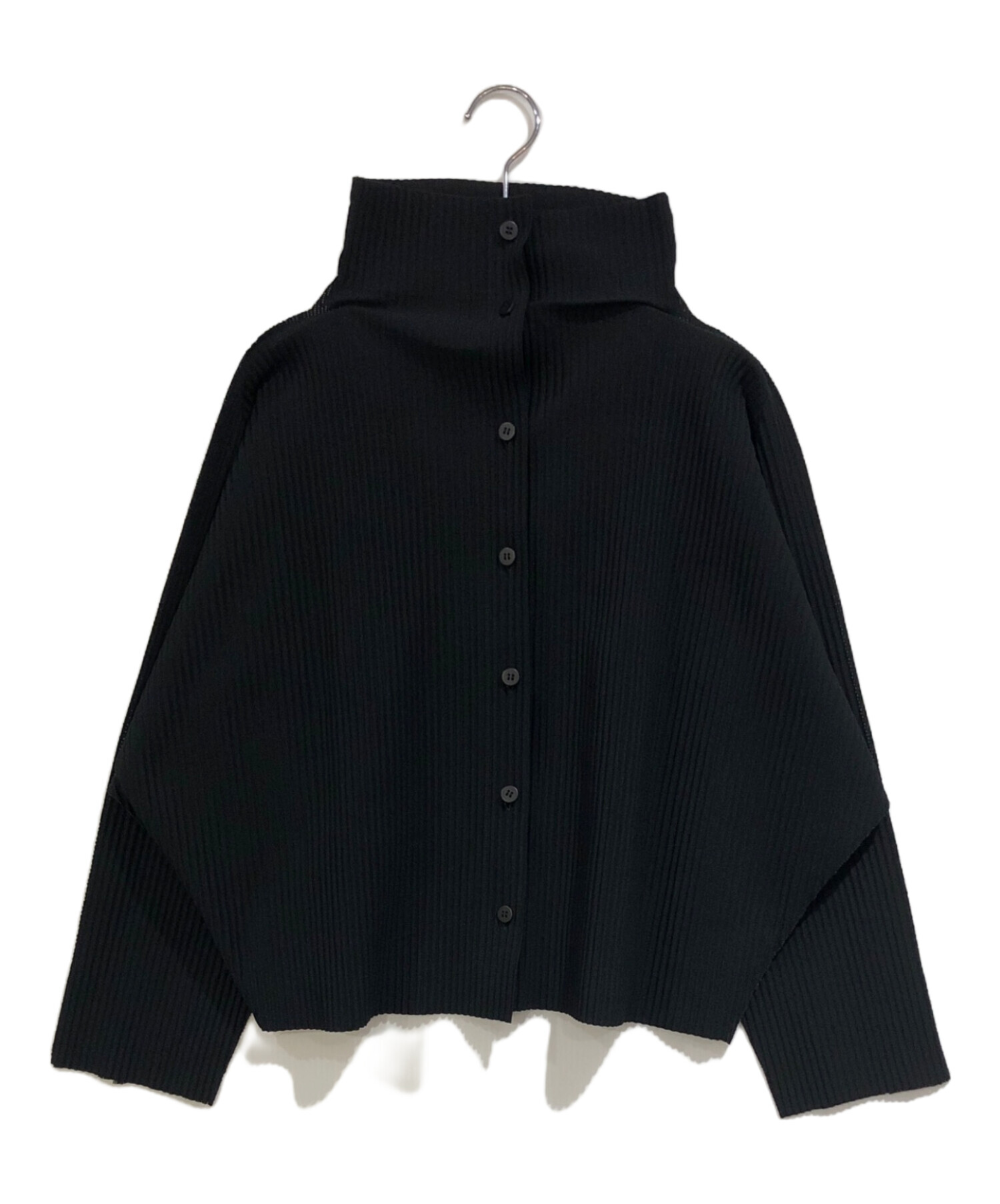 イッセイミヤケ　me 黒 カーディガン ボタン付き 中古・古着通販】me ISSEY MIYAKE (ミーイッセイ ミヤケ) プリーツ