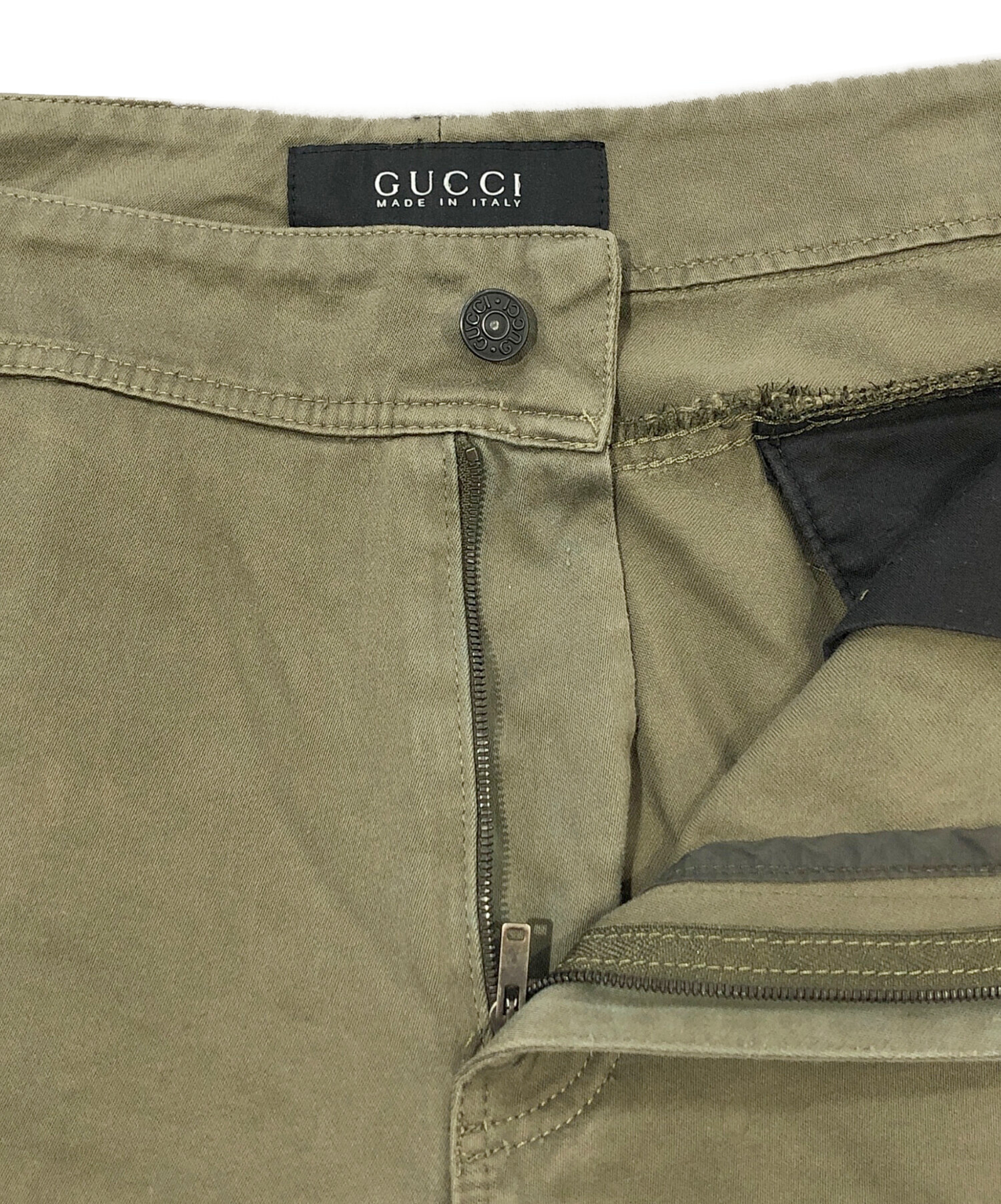 gucciカスタム　再構築スウェードパンツ W38 グッチ 中古・古着通販】GUCCI (グッチ) ミリタリーパンツ オリーブ サイズ
