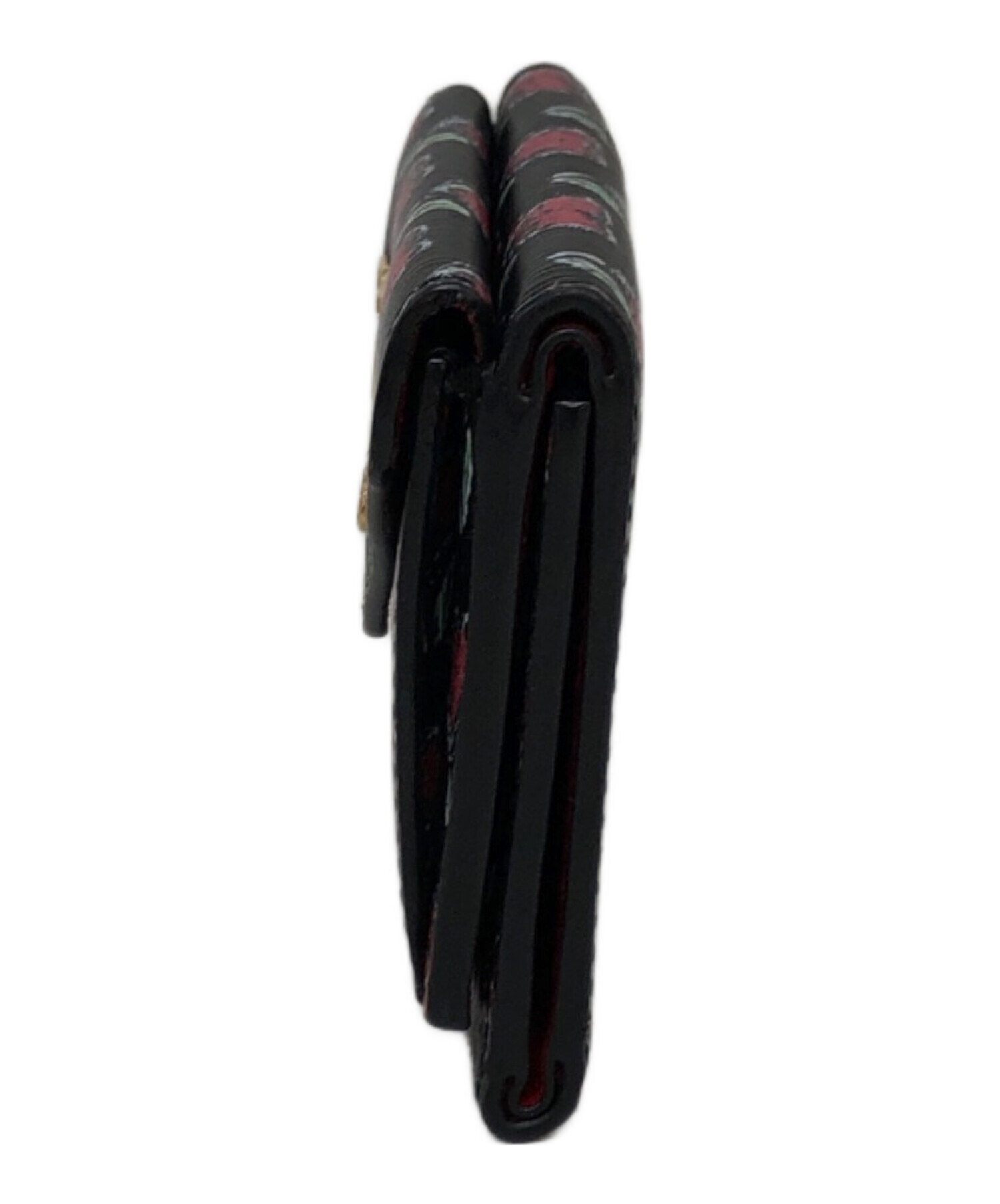 中古・古着通販】PRADA (プラダ) 3つ折り財布 ブラック×レッド 