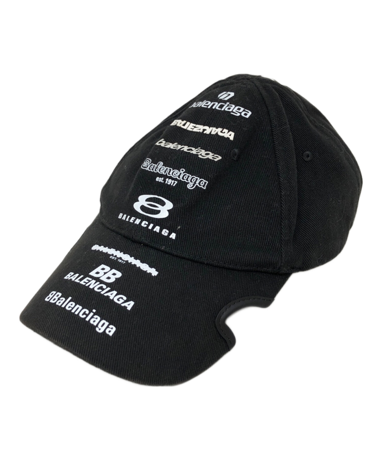 バレンシアガ　Logo Visor キャップ ブラック 中古・古着通販】BALENCIAGA (バレンシアガ) LOGO VISOR CAP ブラック