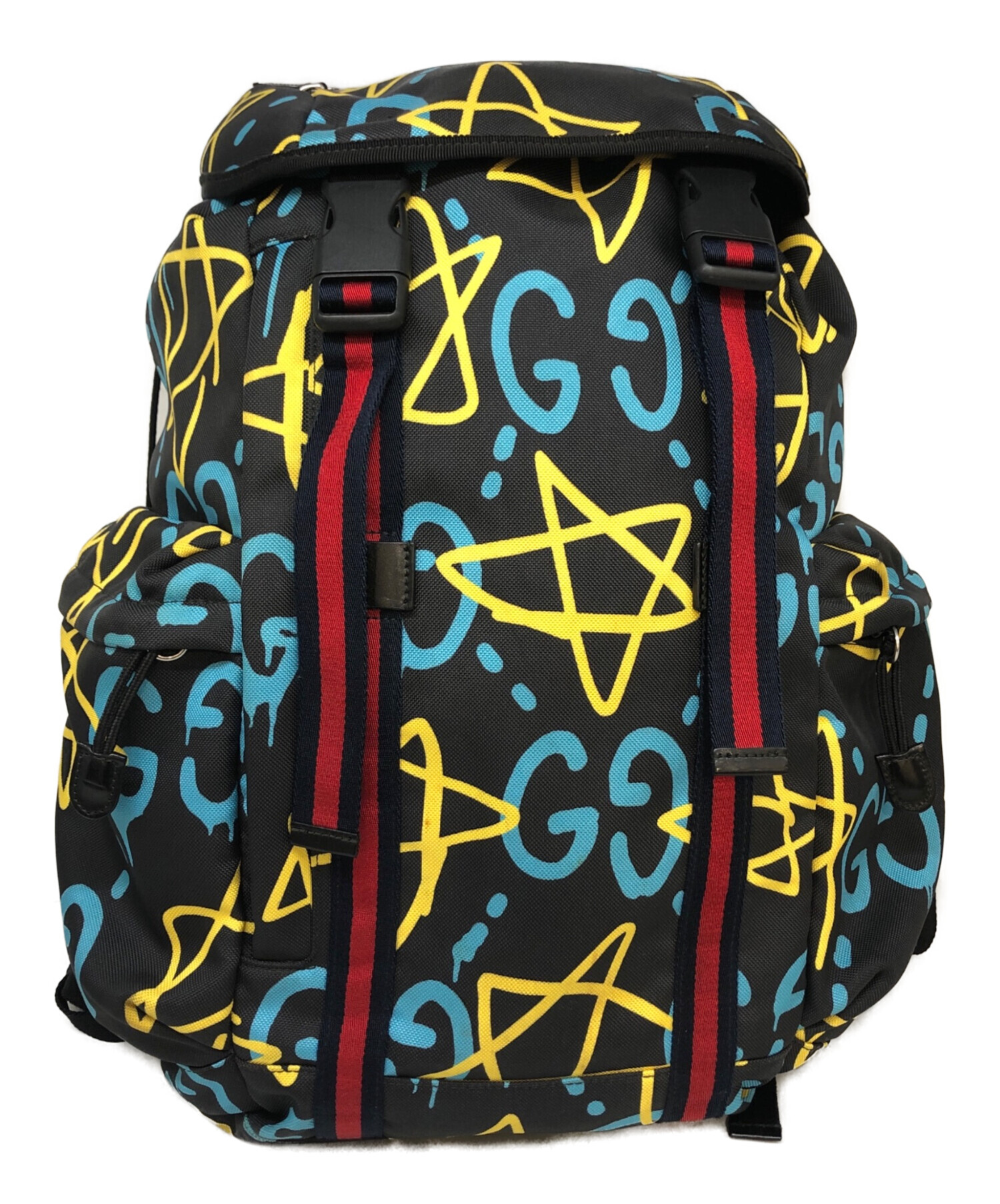 訳有 未使用トレバーアンドリュー バーンワン グッチゴースト ターコイズブルー 中古・古着通販】GUCCI (グッチ) ゴーストデイパック ブラック×ブルー
