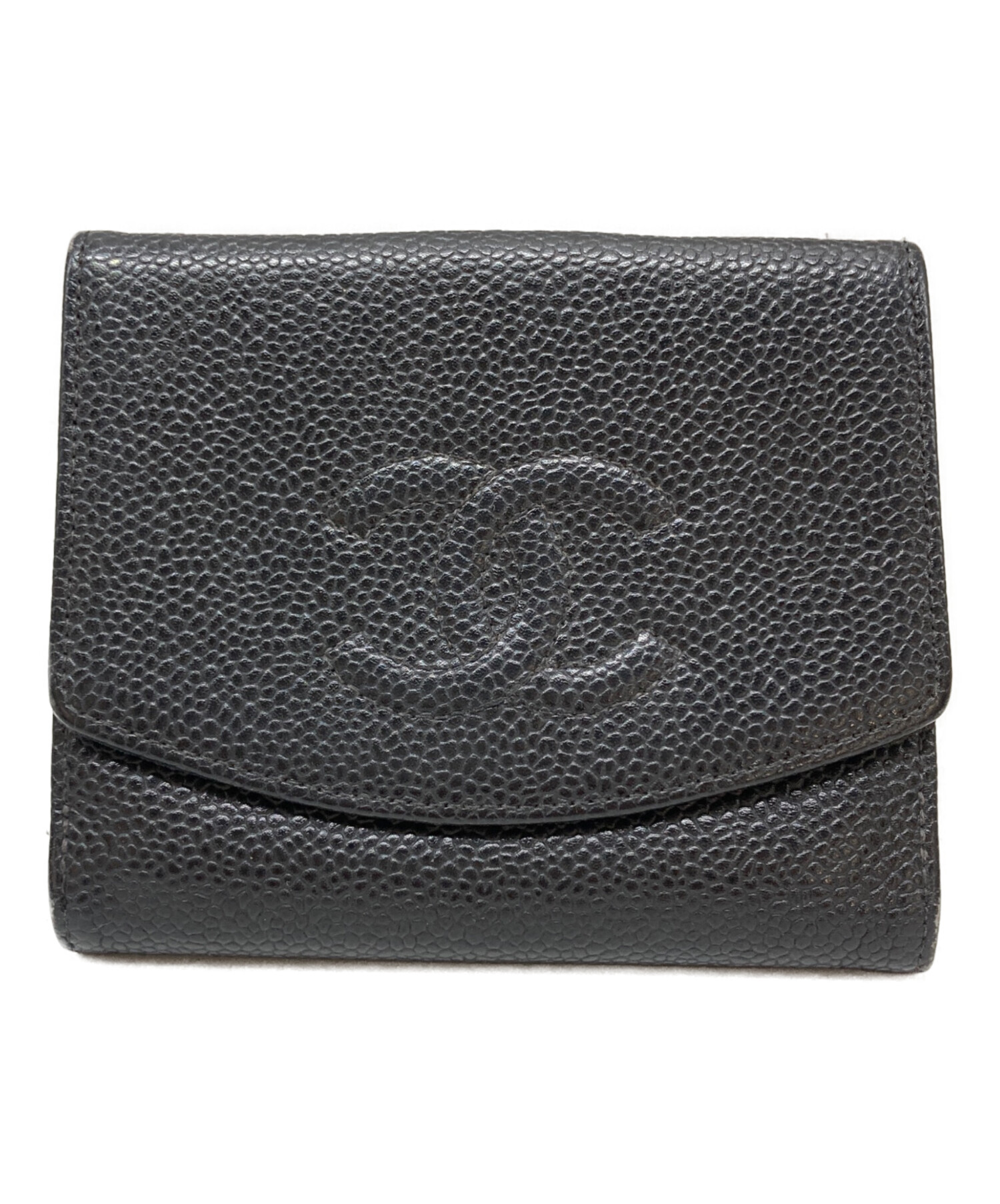 中古・古着通販】CHANEL (シャネル) ココマーク3つ折り財布 ブラック