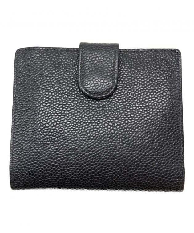 中古・古着通販】CHANEL (シャネル) ココマーク3つ折り財布 ブラック