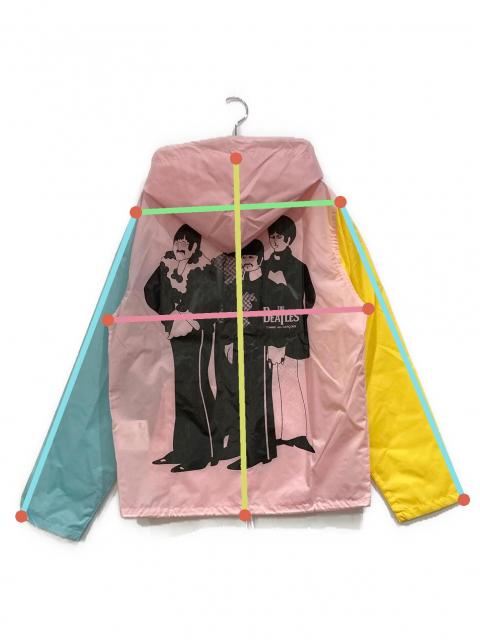 コムデギャルソン×ザ・ビートルズ ナイロンパーカー ピンク×イエロー×ブルー　L 中古・古着通販】COMME des GARCONS (コムデギャルソン) THE BEATLES