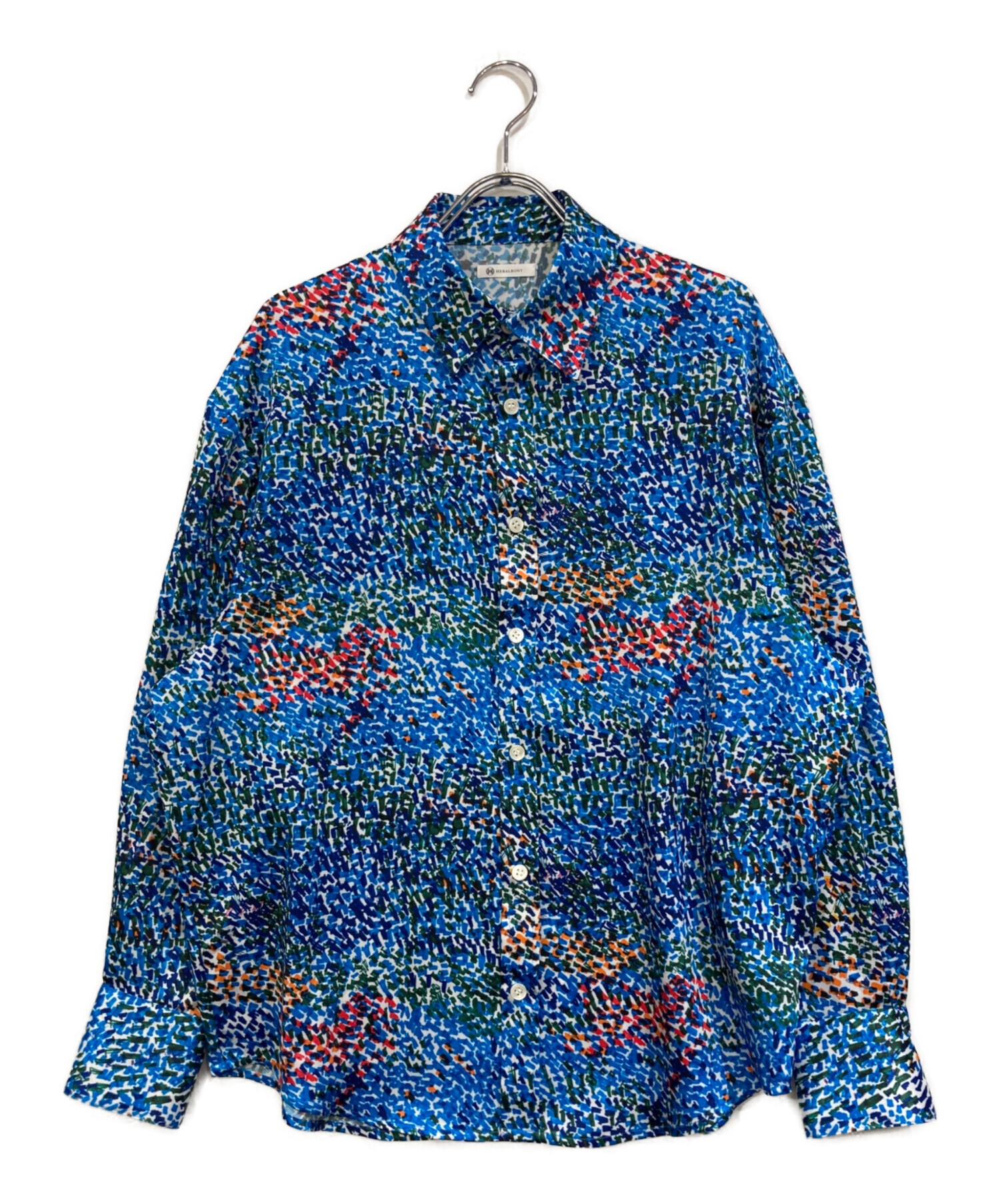 【美品】　ヘラルボニー　ブロードレギュラーカラーシャツ「（無題）（青）」 中古・古着通販】HERALBONY (ヘラルボニー) シャツブラウス「（無題