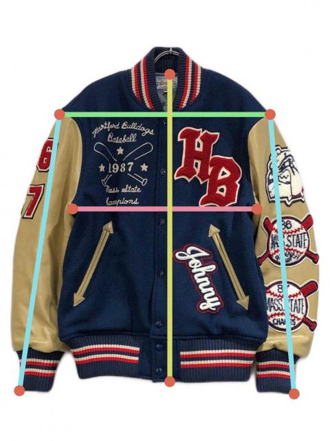 ホワイツビル ジャケット 38 中古・古着通販】WHITESVILLE (ホワイツビル) スタジャン ネイビー