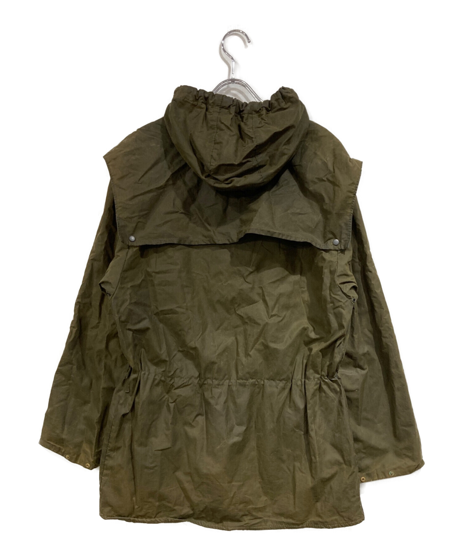 【古着】Barbour バブアー　フーデッドジャケット　Sサイズ　カーキ 中古・古着通販】Barbour (バブアー) フーデッドオイルドジャケット