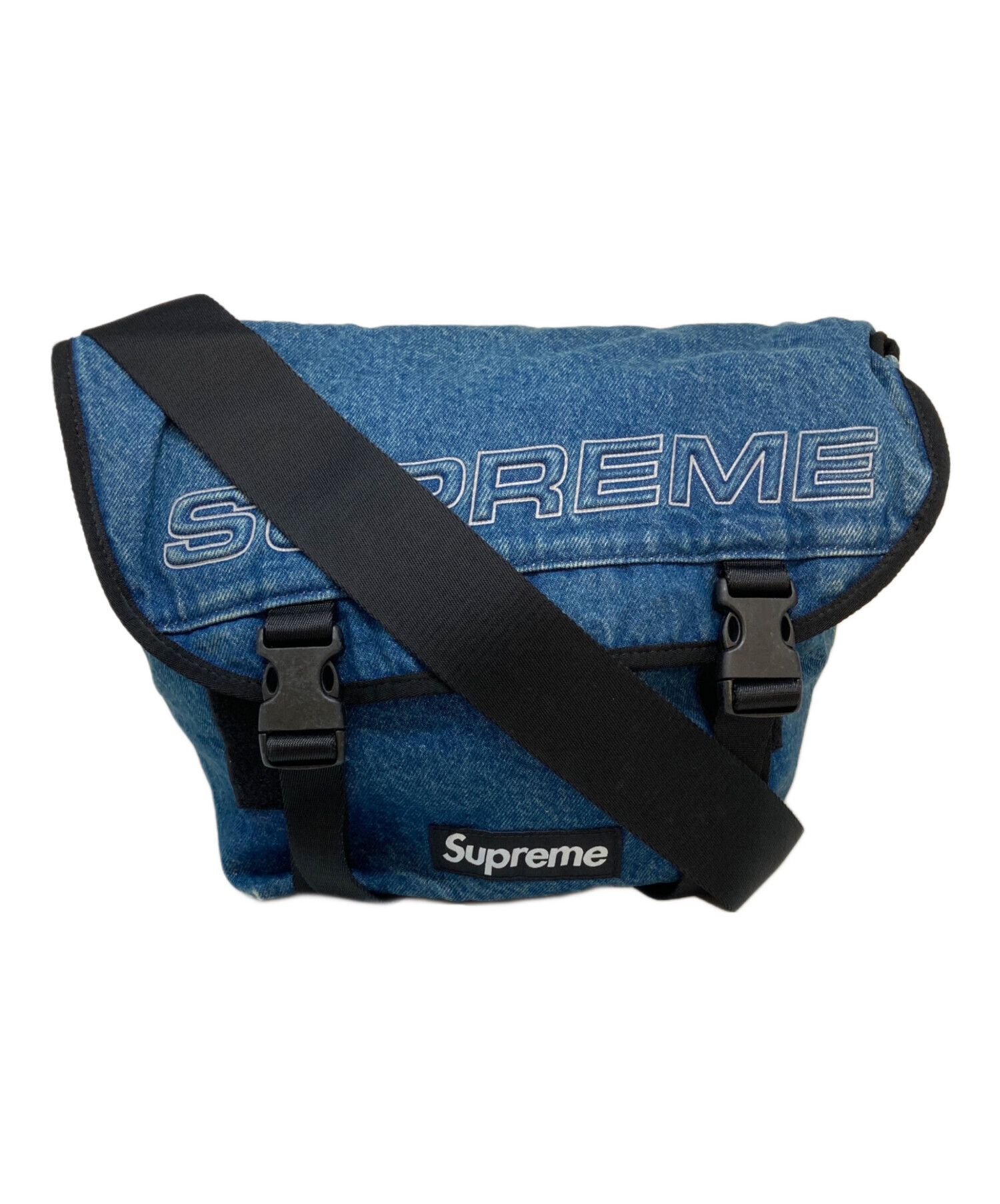 Supreme ブルー チェック柄 メッセンジャーバッグ 中古・古着通販】Supreme (シュプリーム) Denim Messenger Bag ブルー