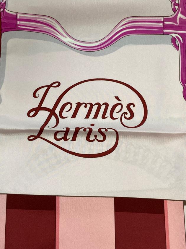 中古・古着通販】HERMES (エルメス) シルクスカーフ ピンク｜ブランド