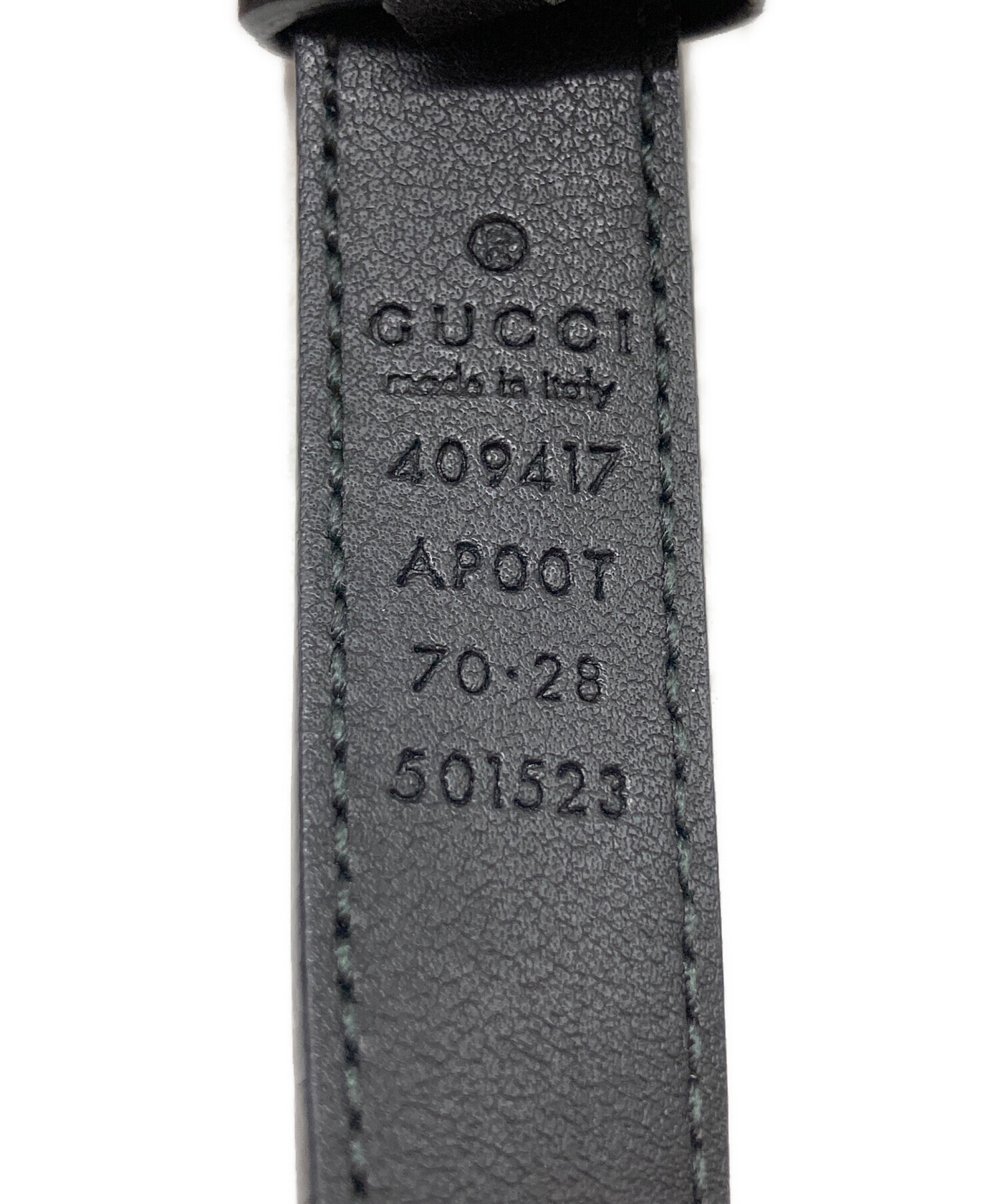 中古・古着通販】GUCCI (グッチ) ダブルGスリムベルト ブラック