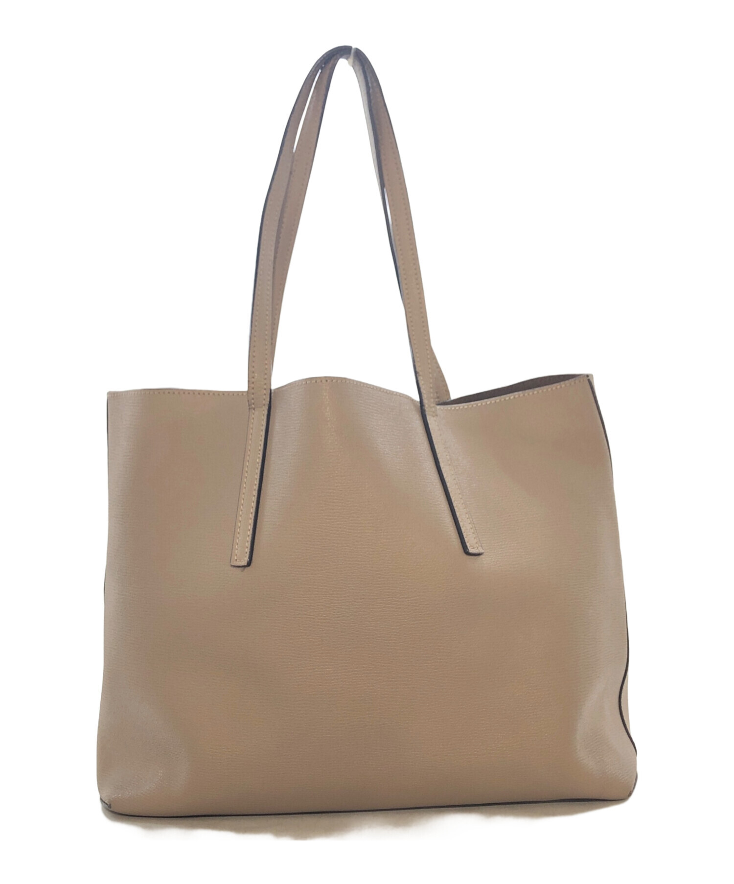 FENDI トートバッグ ベージュ 中古・古着通販】FENDI (フェンディ) エフ イズ フェンディロゴレザー