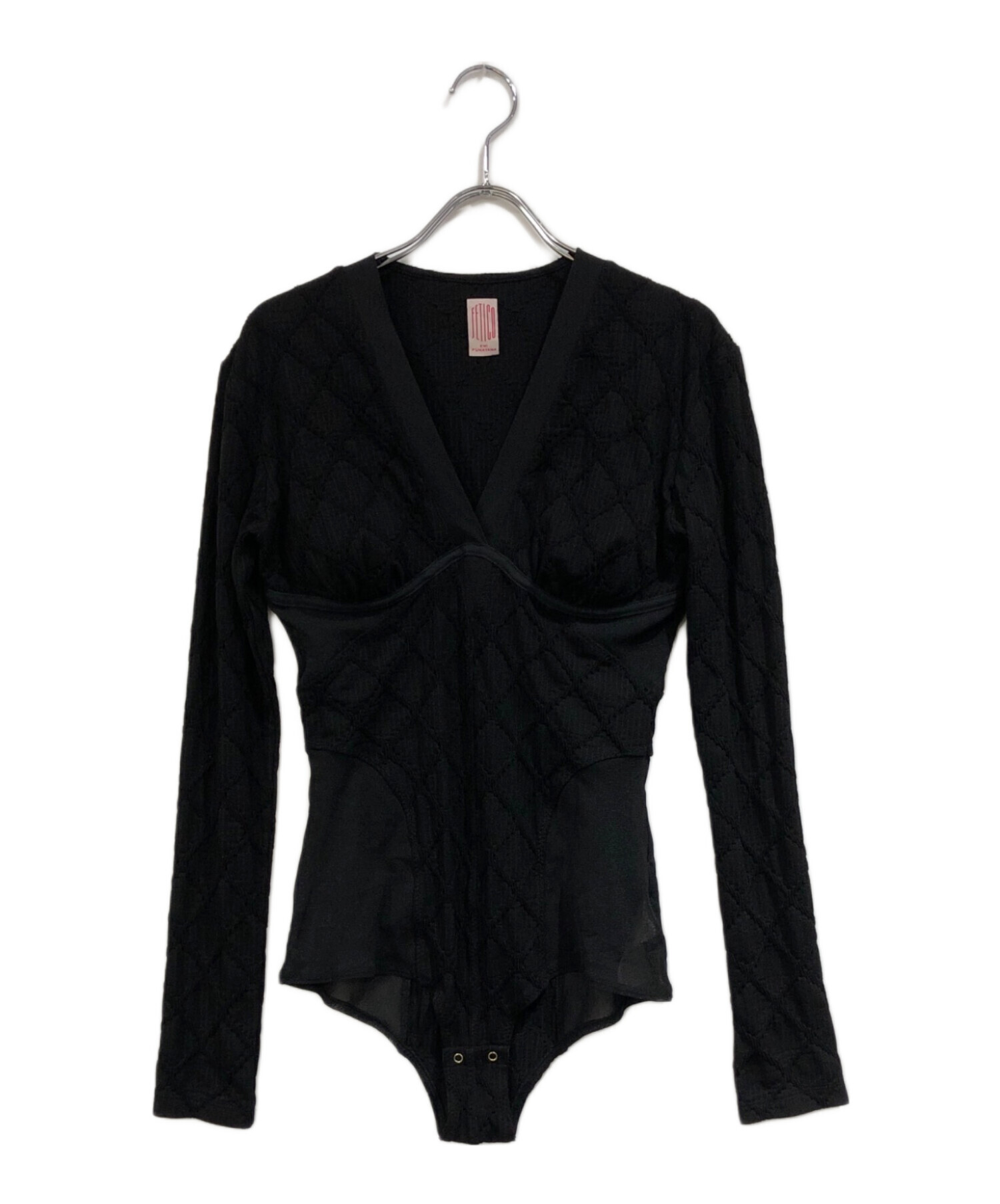 トップス FETICO JACQUARD JERSEY PANELED BODYSUIT 中古・古着通販】FETICO (フェティコ) JACQUARD JERSEY PANELED