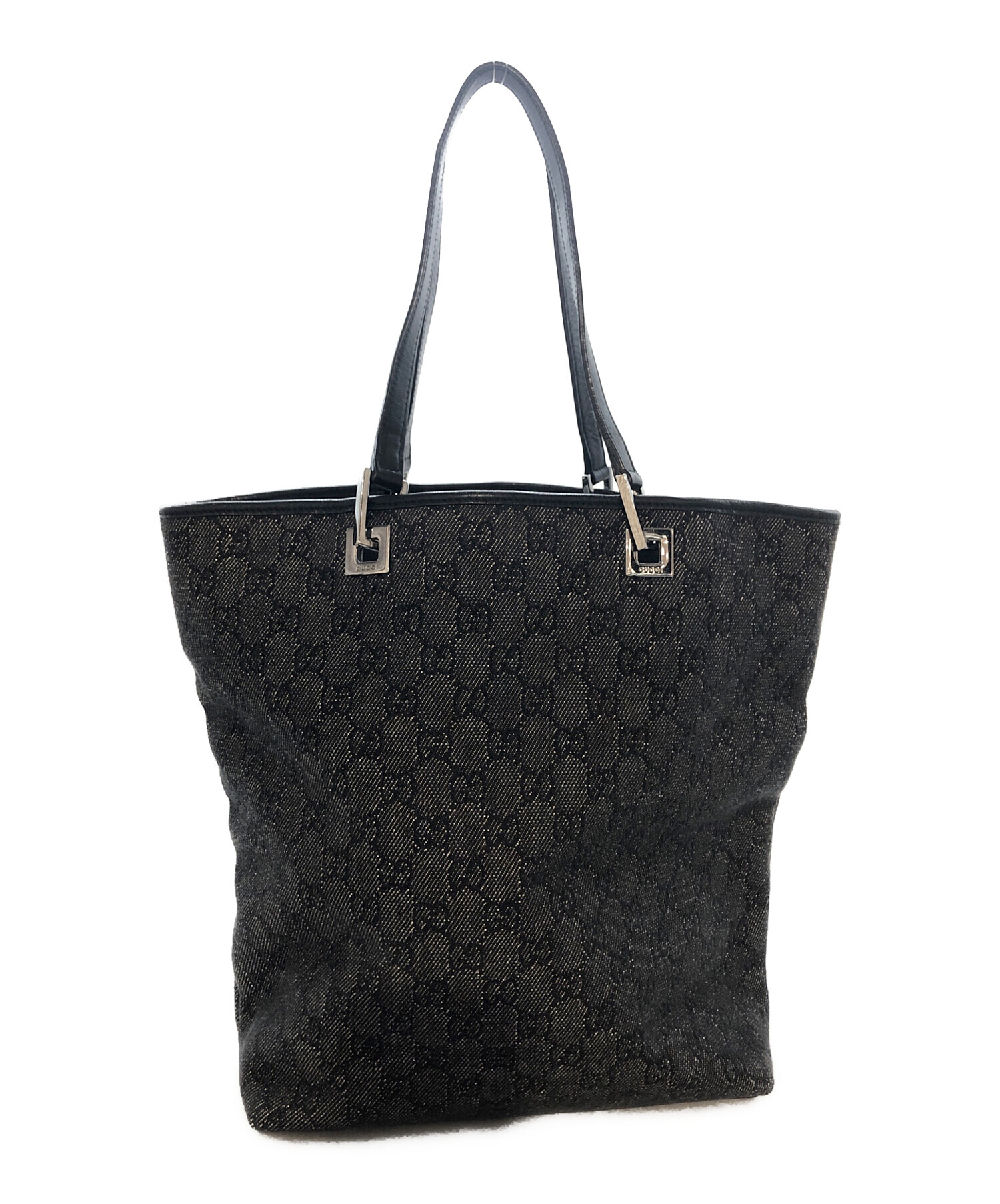 Gucci ブラック トートバッグ 中古・古着通販】GUCCI (グッチ) GGキャンバス トートバッグ ブラック