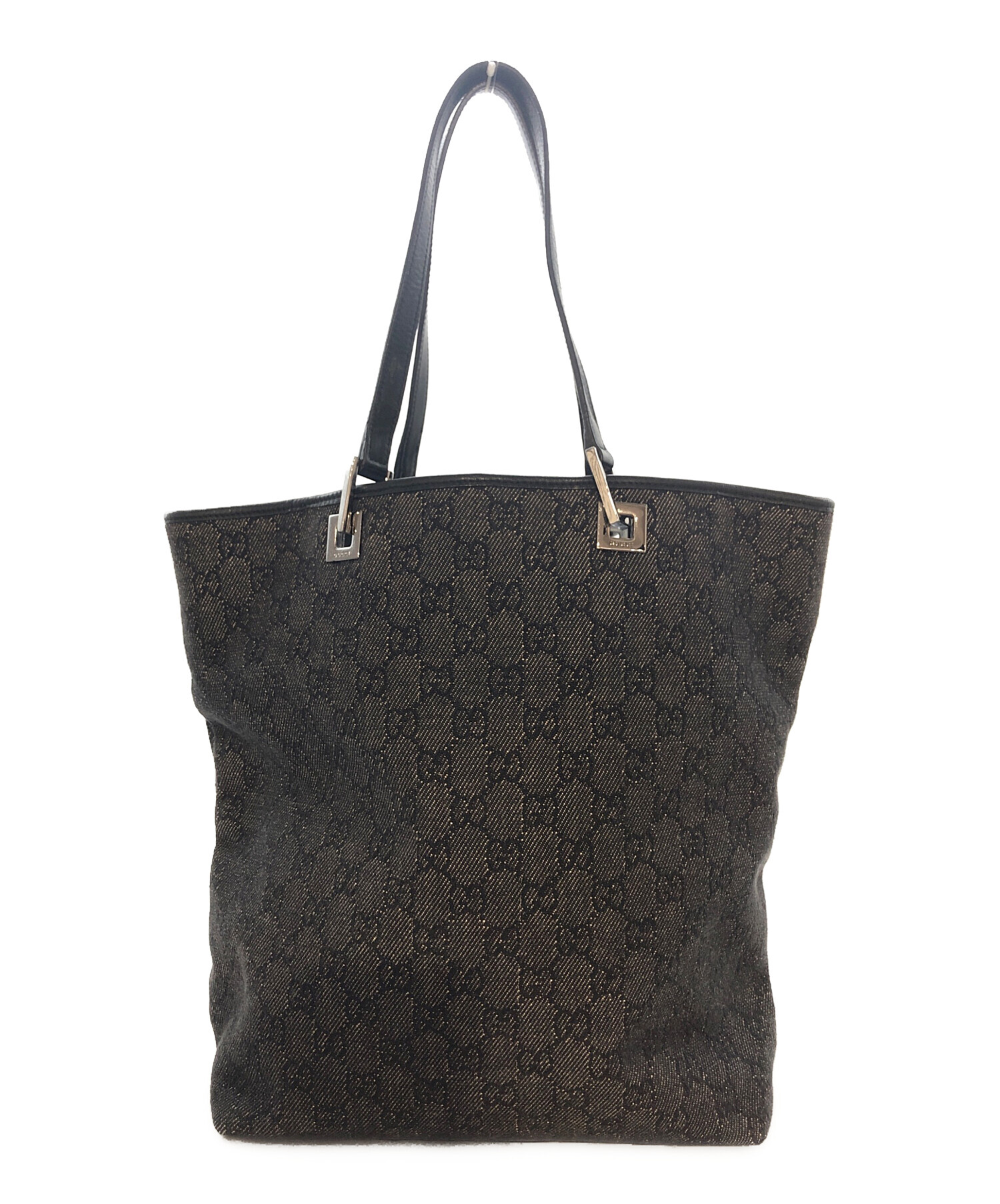 【中古】GUCCI パッカブルトート折りたたみ式　GGキャンバス A4収納 中古・古着通販】GUCCI (グッチ) GGキャンバス トートバッグ ブラック