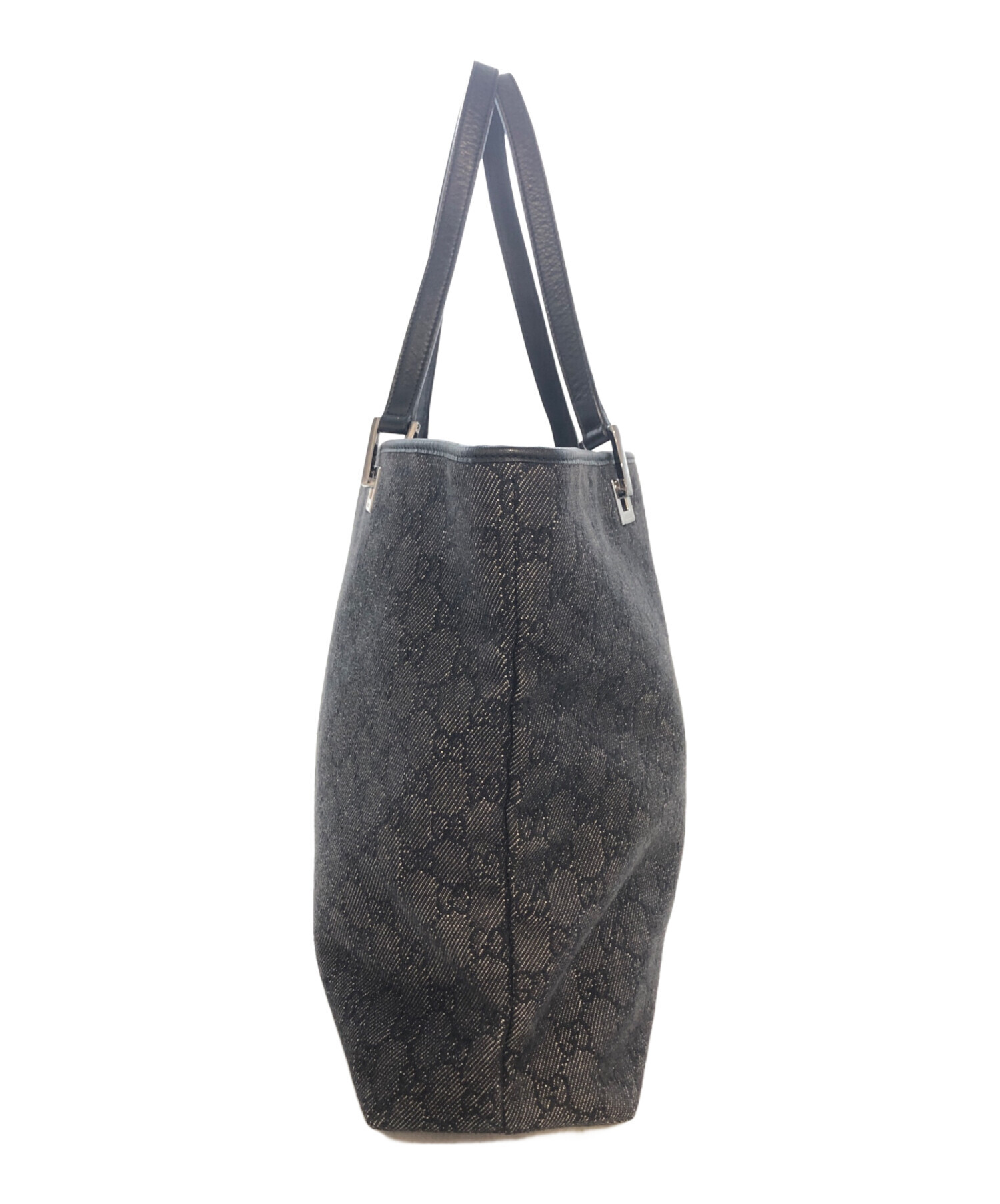 中古・古着通販】GUCCI (グッチ) GGキャンバス トートバッグ ブラック