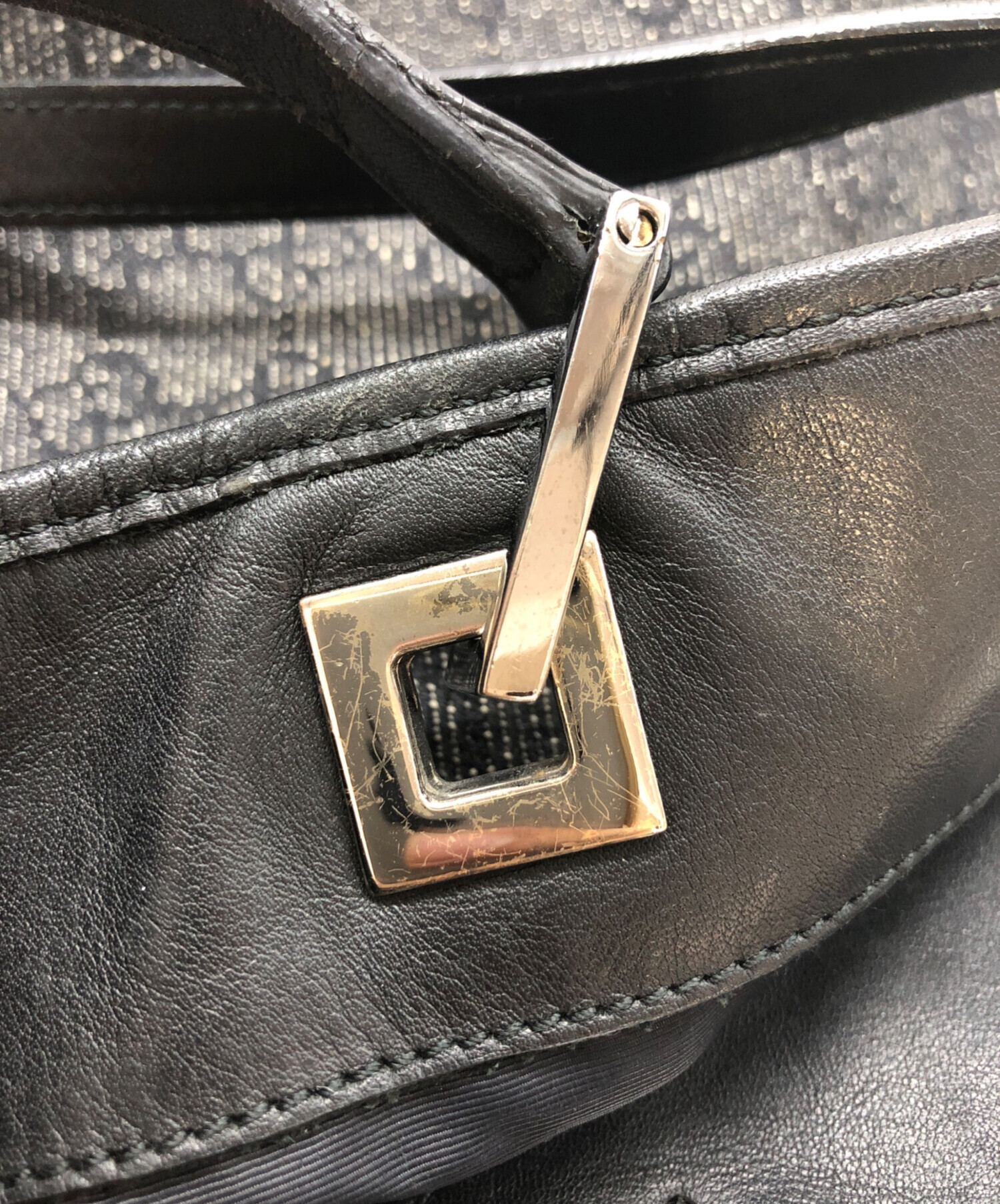 中古・古着通販】GUCCI (グッチ) GGキャンバス トートバッグ ブラック