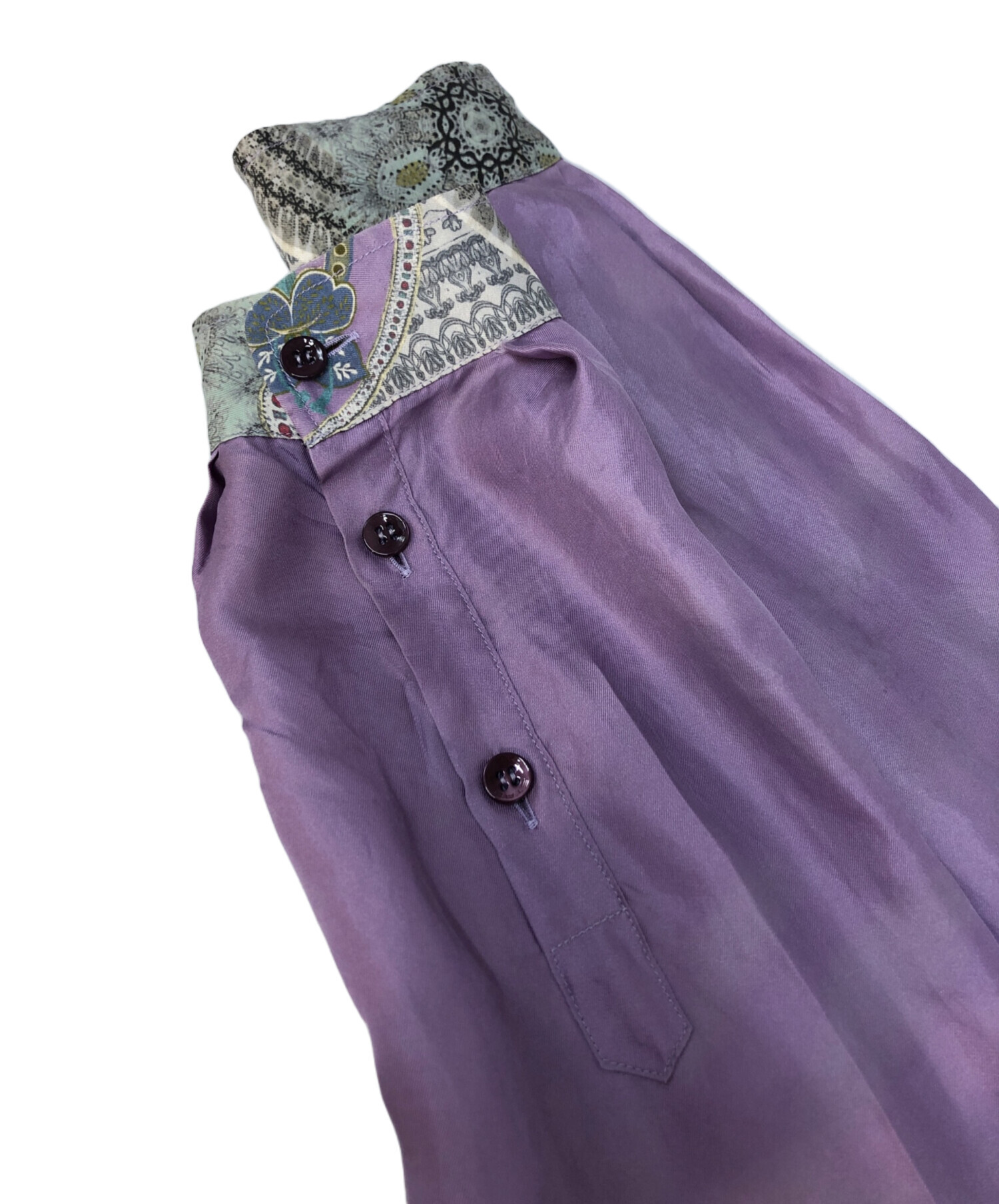 中古・古着通販】ETRO (エトロ) 総柄シルクシャツ パープル サイズ